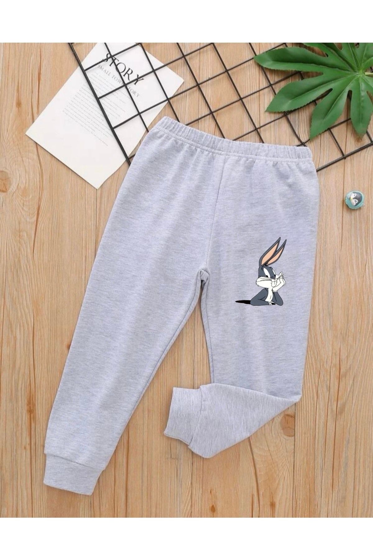 My Blog Kids Bugs Bunny Printed Gray Sweatpants Trendyol