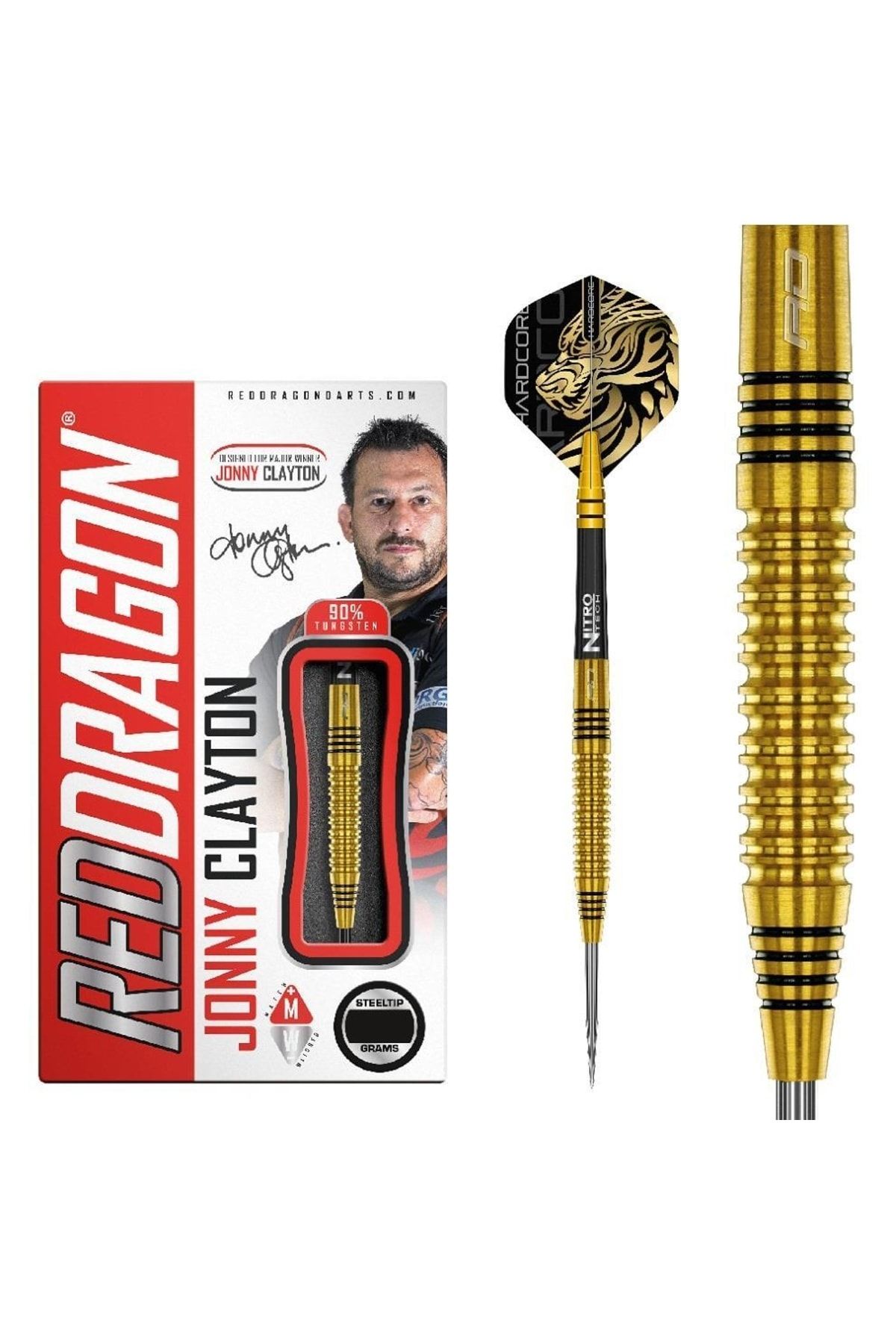 Red Dragon Jonny Clayton Gold 90 Tungsten Çelik Uçlu Dart Oku Fiyatı