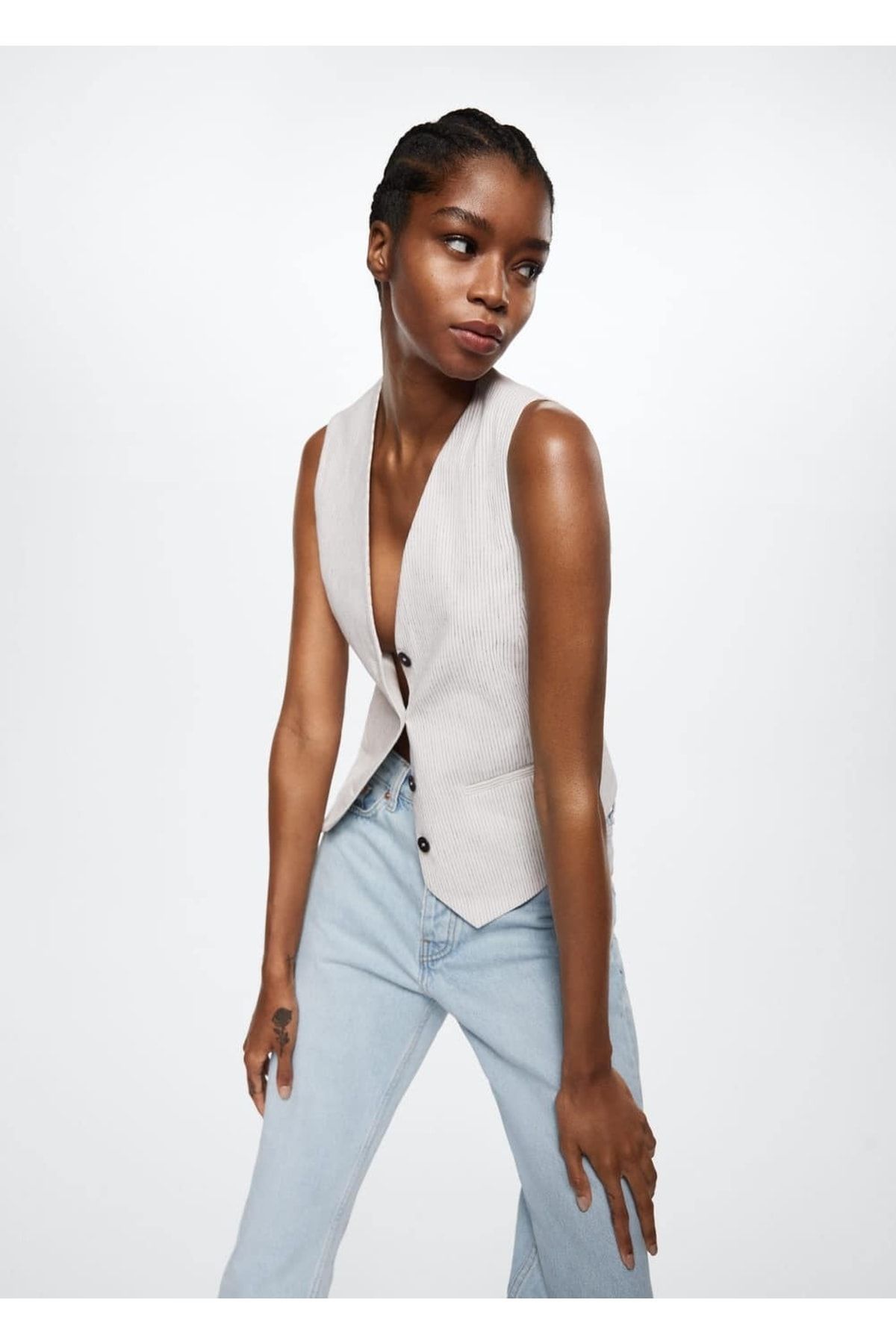Yüksek Belli Crop Düz Kesim Jean