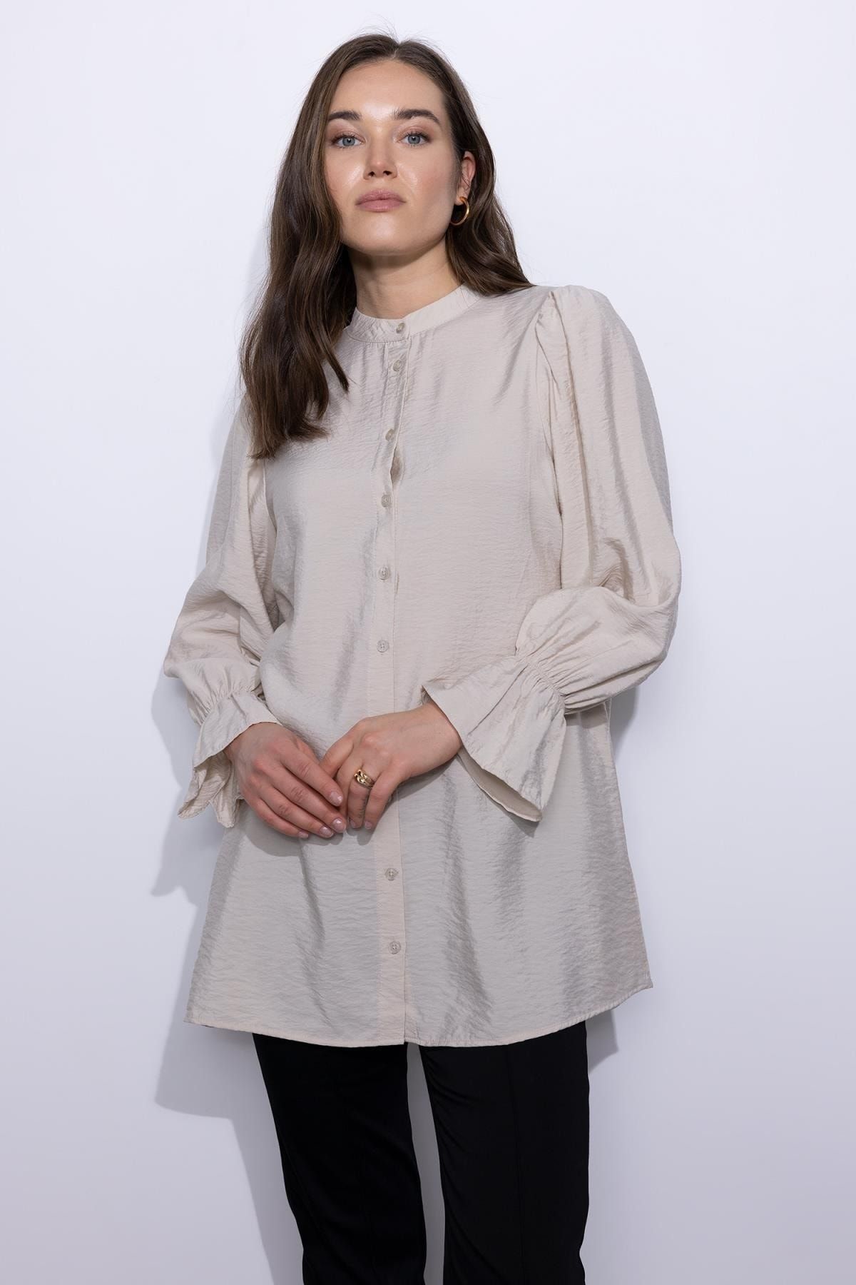 DeFacto Tunika O Regularnym Kroju Z Okrągłym Dekoltem I Długim Rękawem Unisex - XL