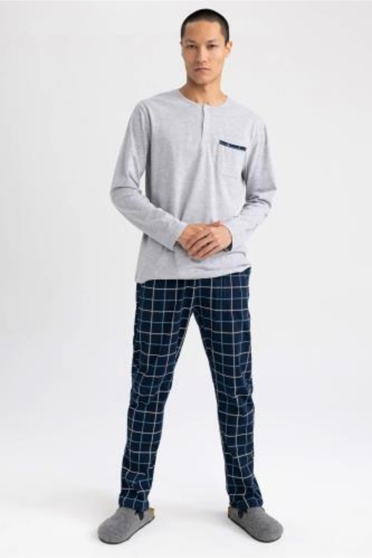 DeFacto Regular Fit Uzun Kollu Pijama Takım ZR7461
