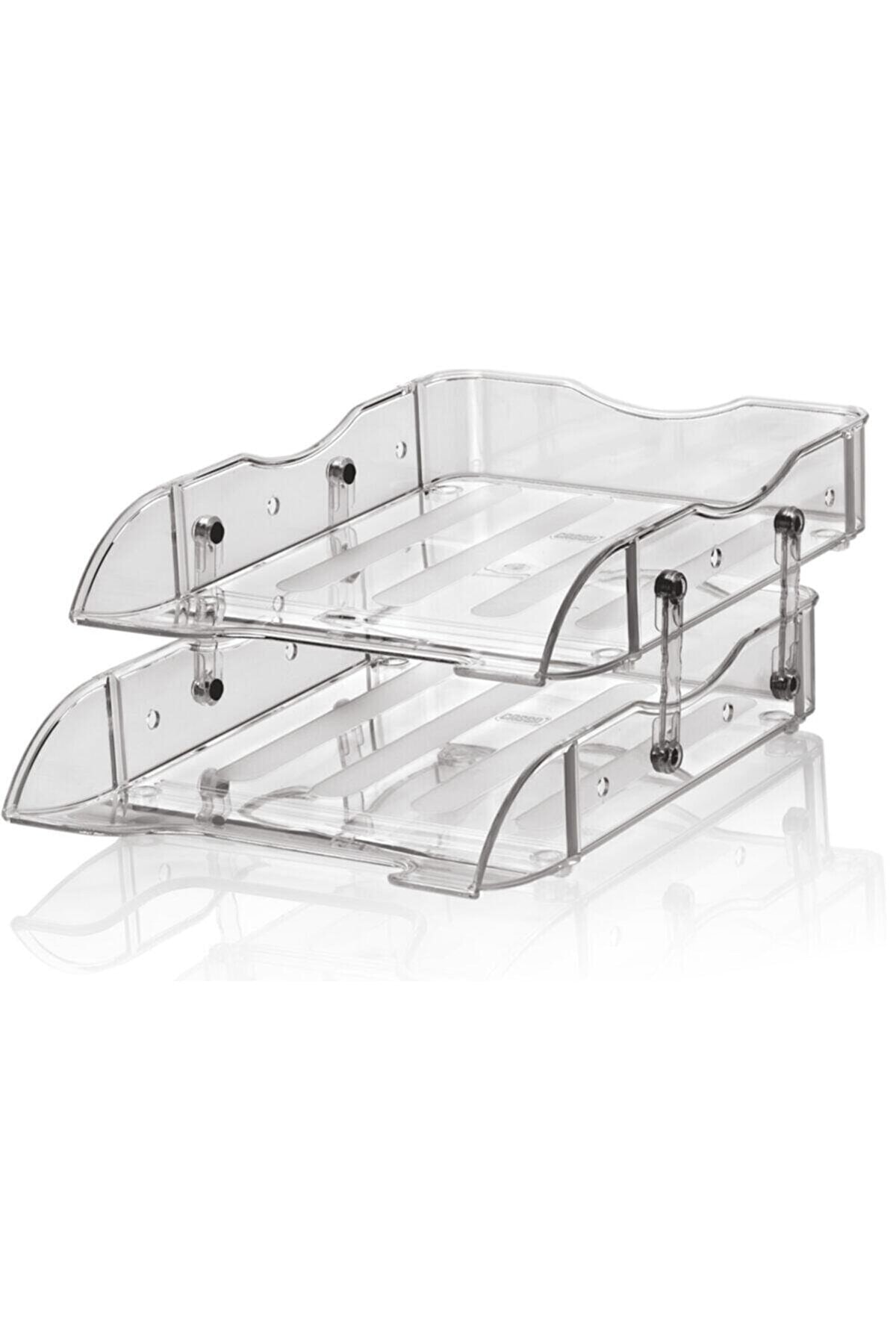 Cassa A4 Evrak Rafı Hareketli Şeffaf 2 Katlı 8806