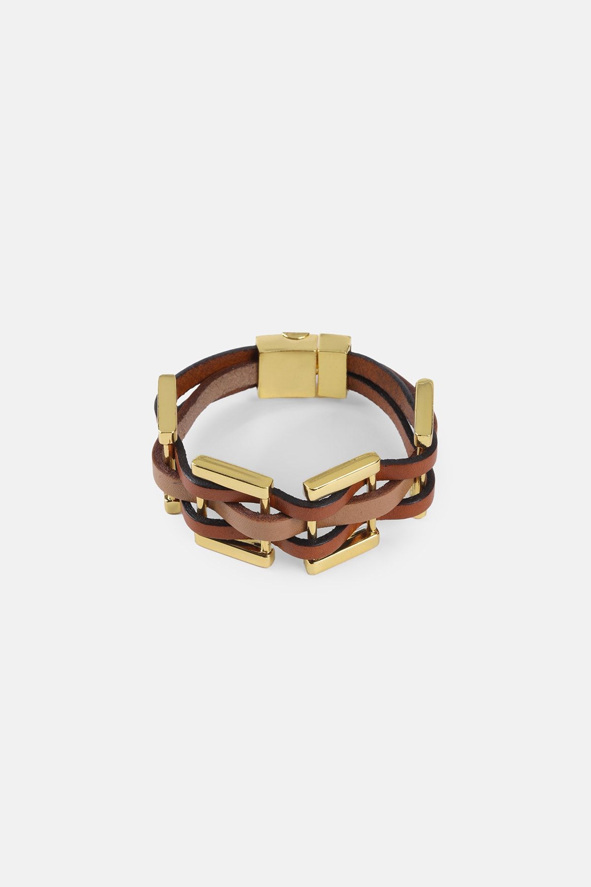Gold shop leather bracelet