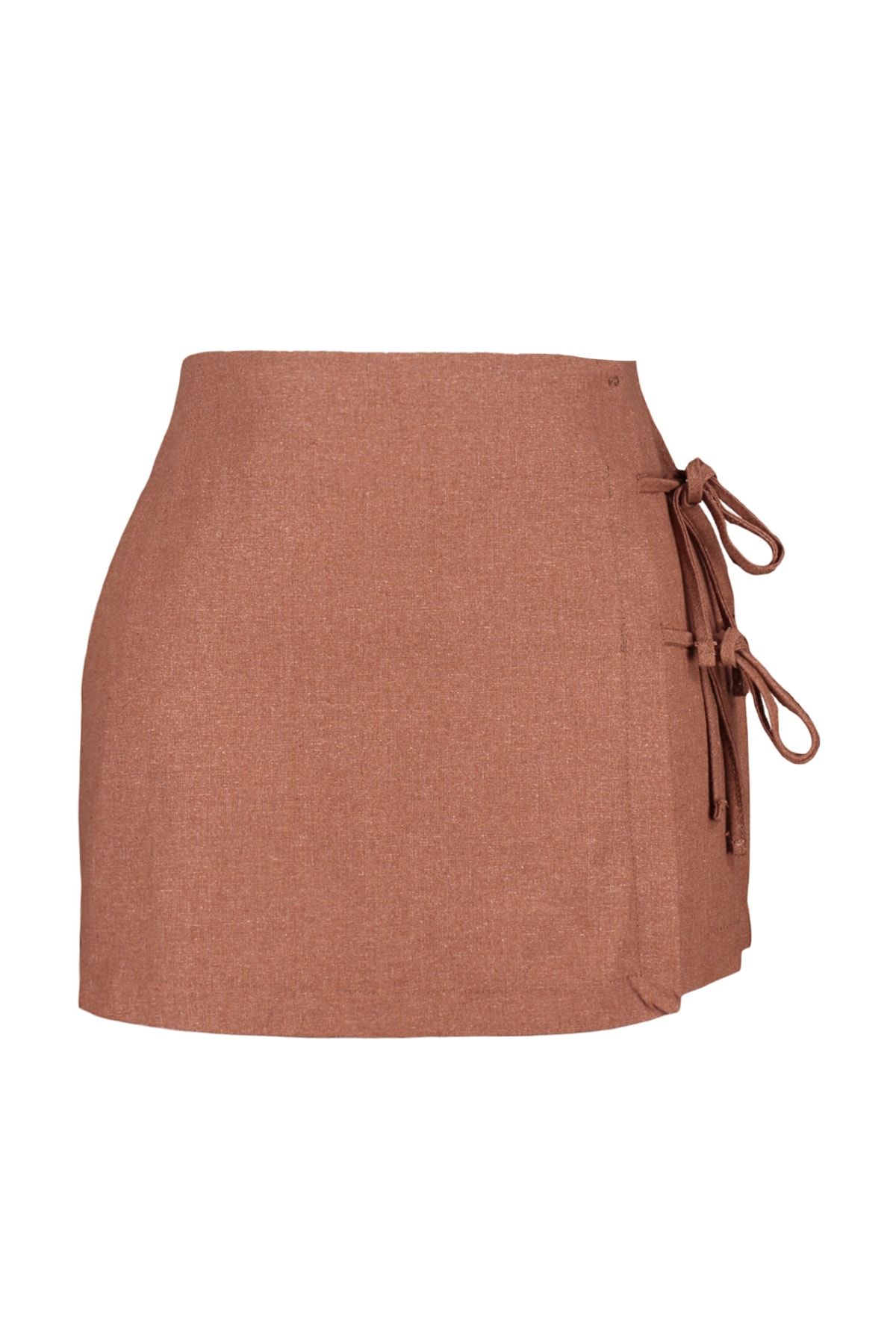 Trendyol Collection-Hnědé tkané šortky ze 100% bavlny a Bermudy TBESS23SR00042 6