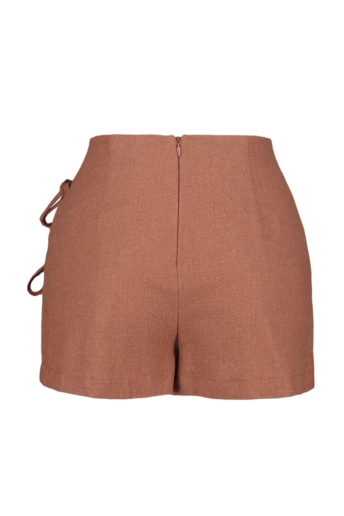 Trendyol Collection-Hnědé tkané šortky ze 100% bavlny a Bermudy TBESS23SR00042 8