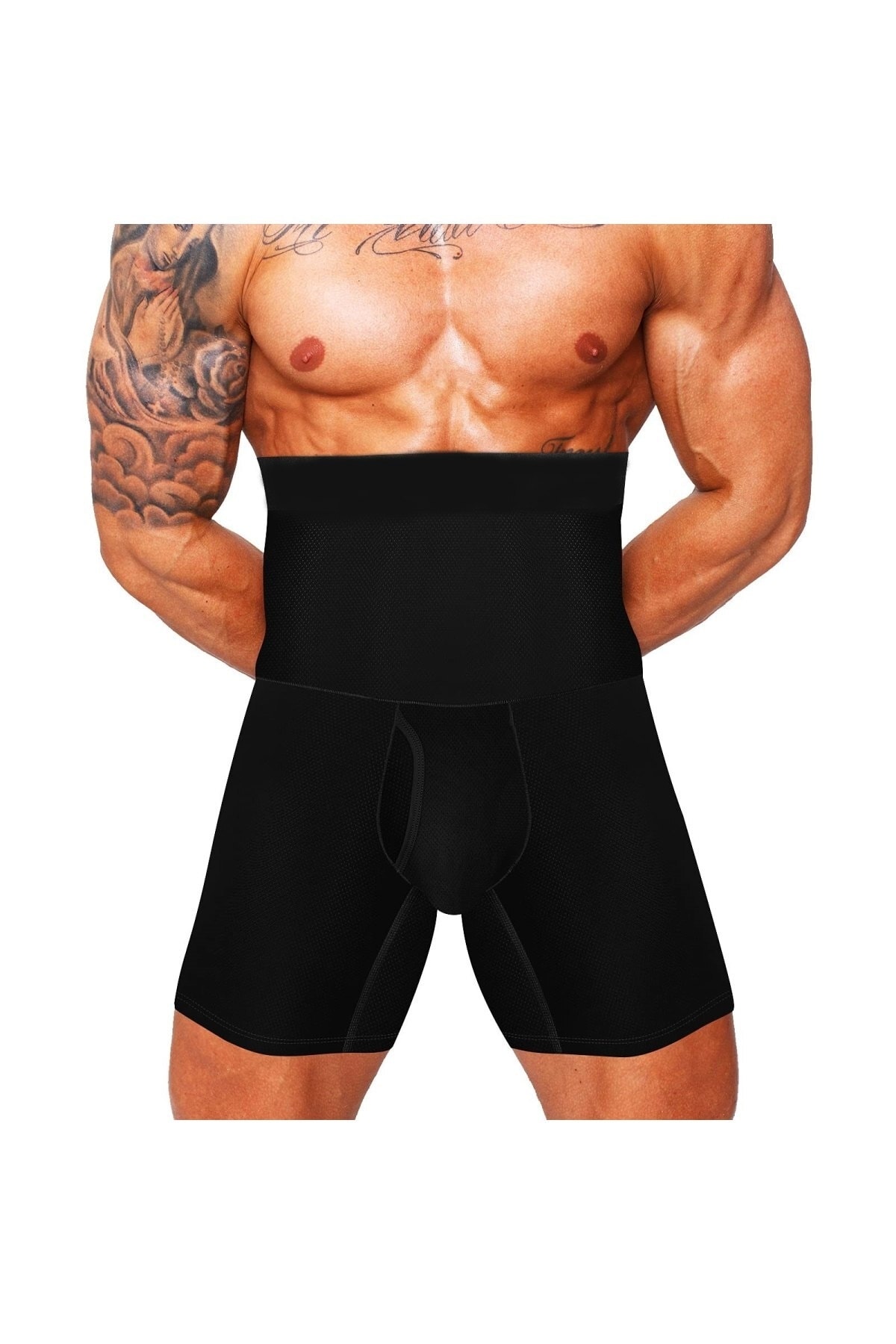 MİSTİRİK Danni Model Bel Ve Göbek Eritici Düzleştirici Spor Korse Boxer Karın Gizleyen Boxer Siyah Renk