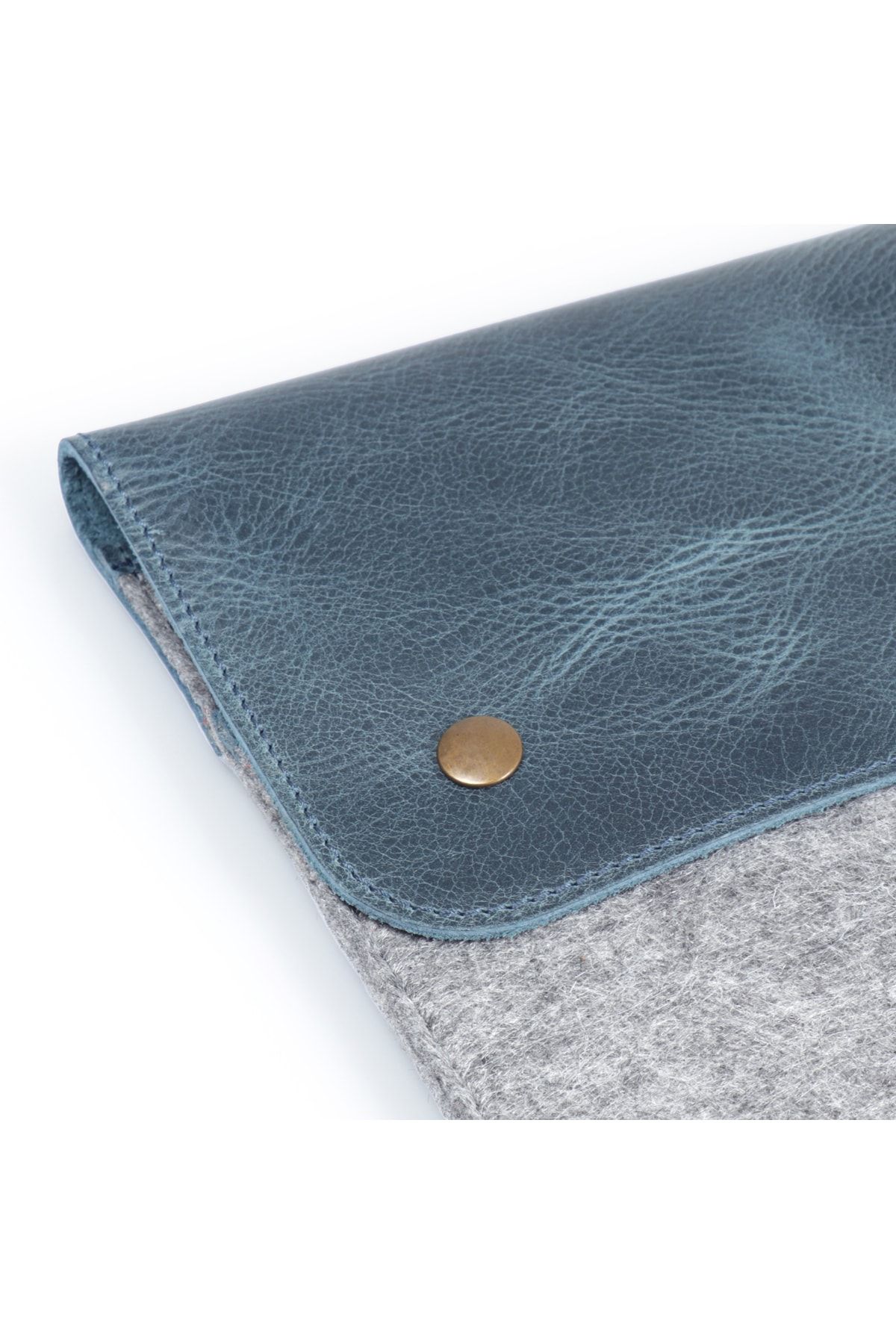 کیف نوت بوک آبی چرم واقعی و نمد 15 اینچ MacBook Pro Case MegaGear