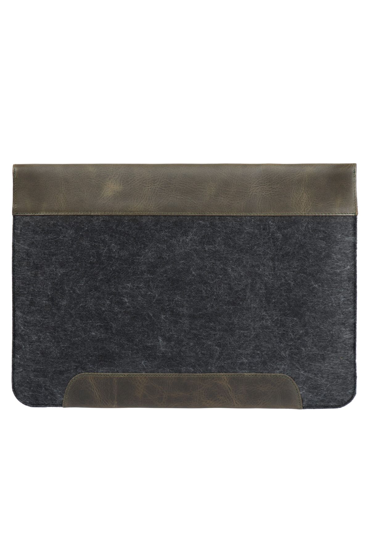 کیف نوت بوک سبز چرم واقعی و نمد 15 اینچ MacBook Pro Case خاکی MegaGear