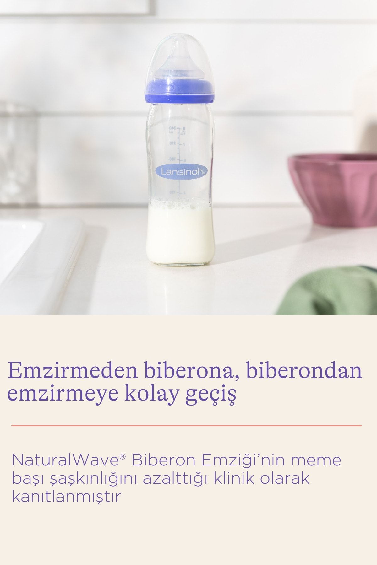 Lansinoh Biberon - Tettarella Natural Wave - 160 ml - Dalla Nascita - Senza  BPA e BPS unisex (bambini)