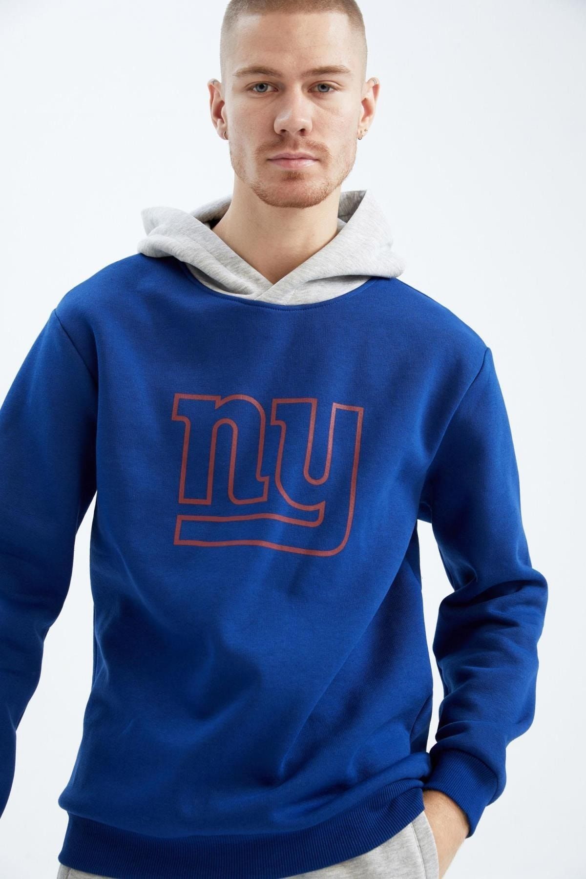 DeFacto Fit NFL New York Giants Regular Fit Kapüşonlu Sporcu Sweatshirt BY10158