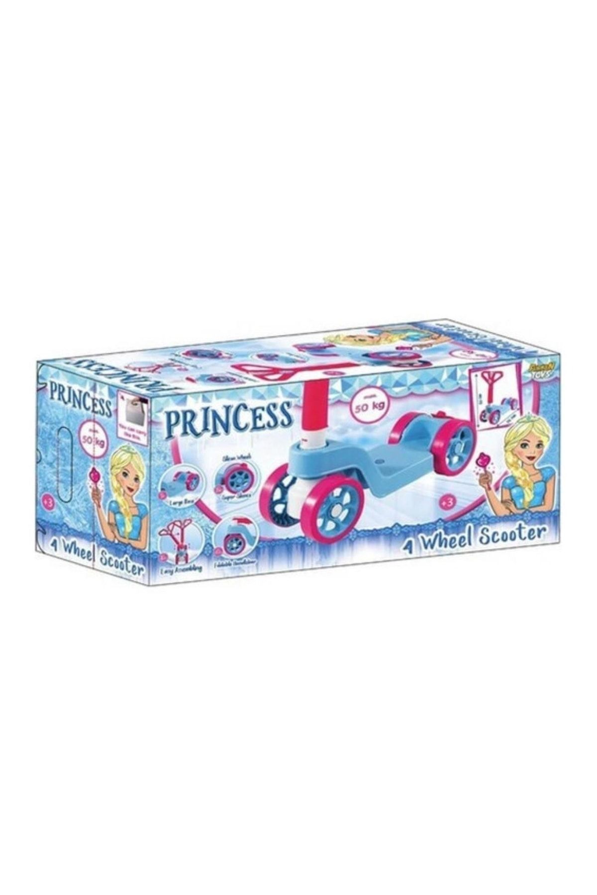 C سبز دخترانه و پسرانه بچگانه 3 ساله 4 چرخ شکل تاشو ان اسکوتر Furkan Toys