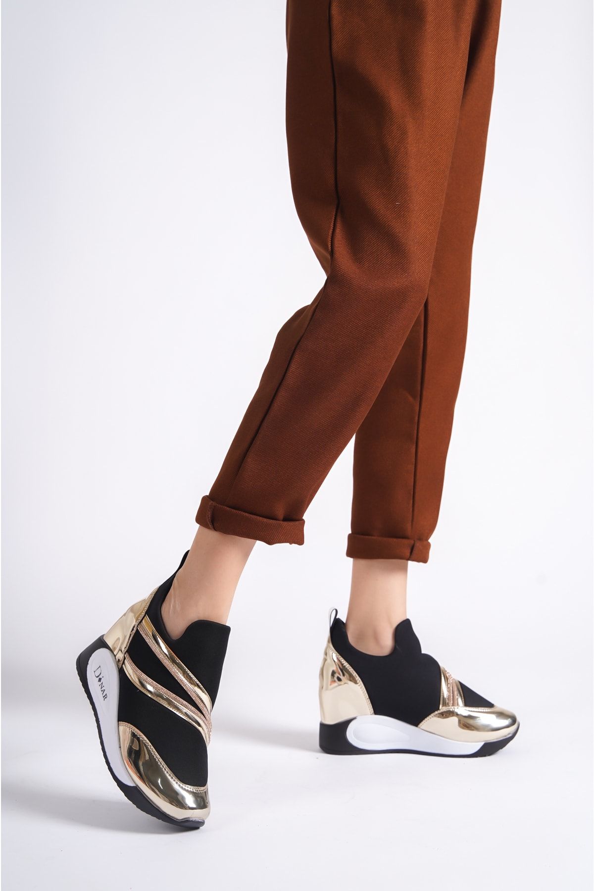 Gold slip on sneakers hotsell