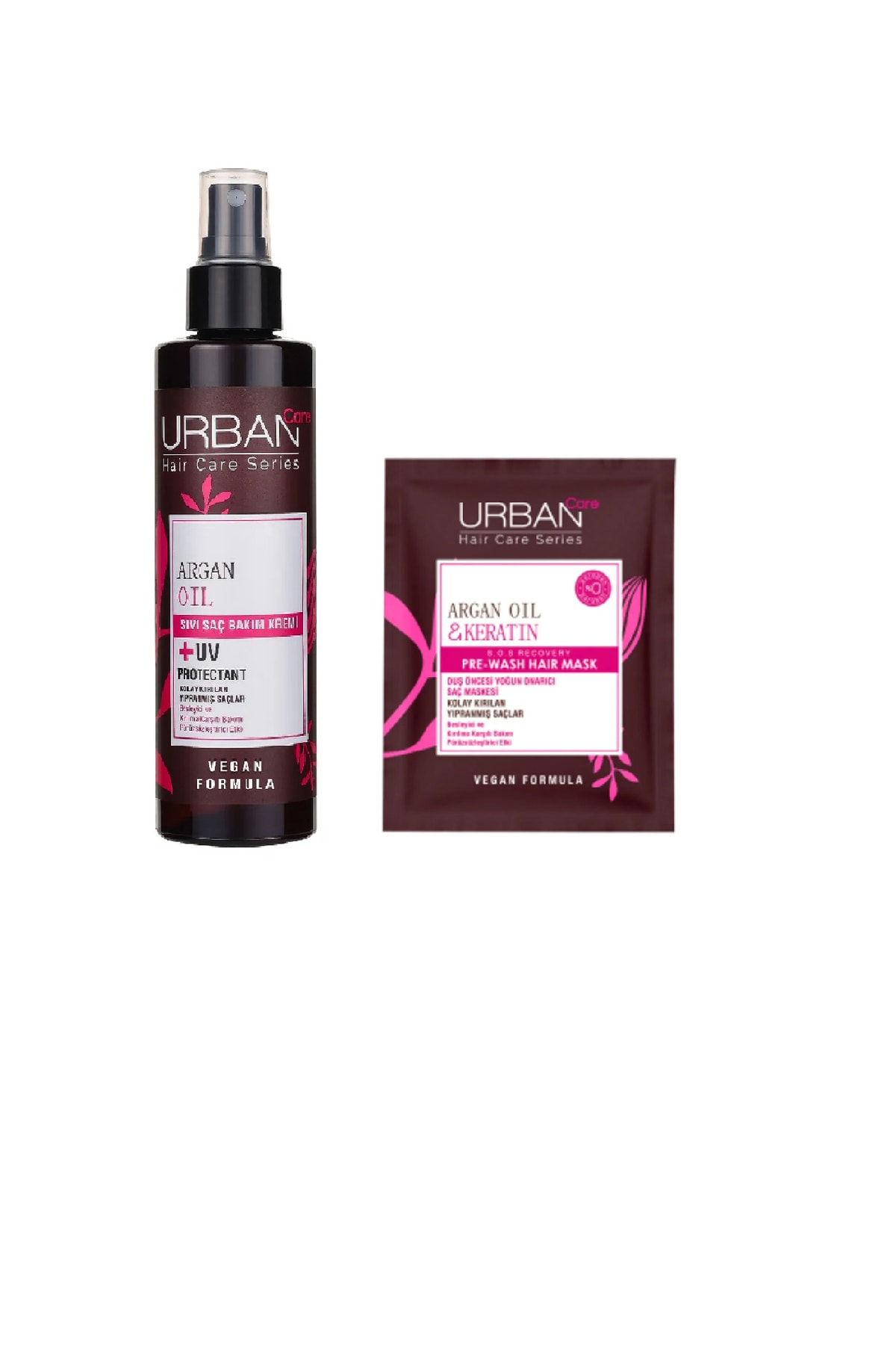 Urban Care Argan Oil & Keratin Sıvı Saç Kremi 200ml - Argan Oil Maske 50ml 2'li Set