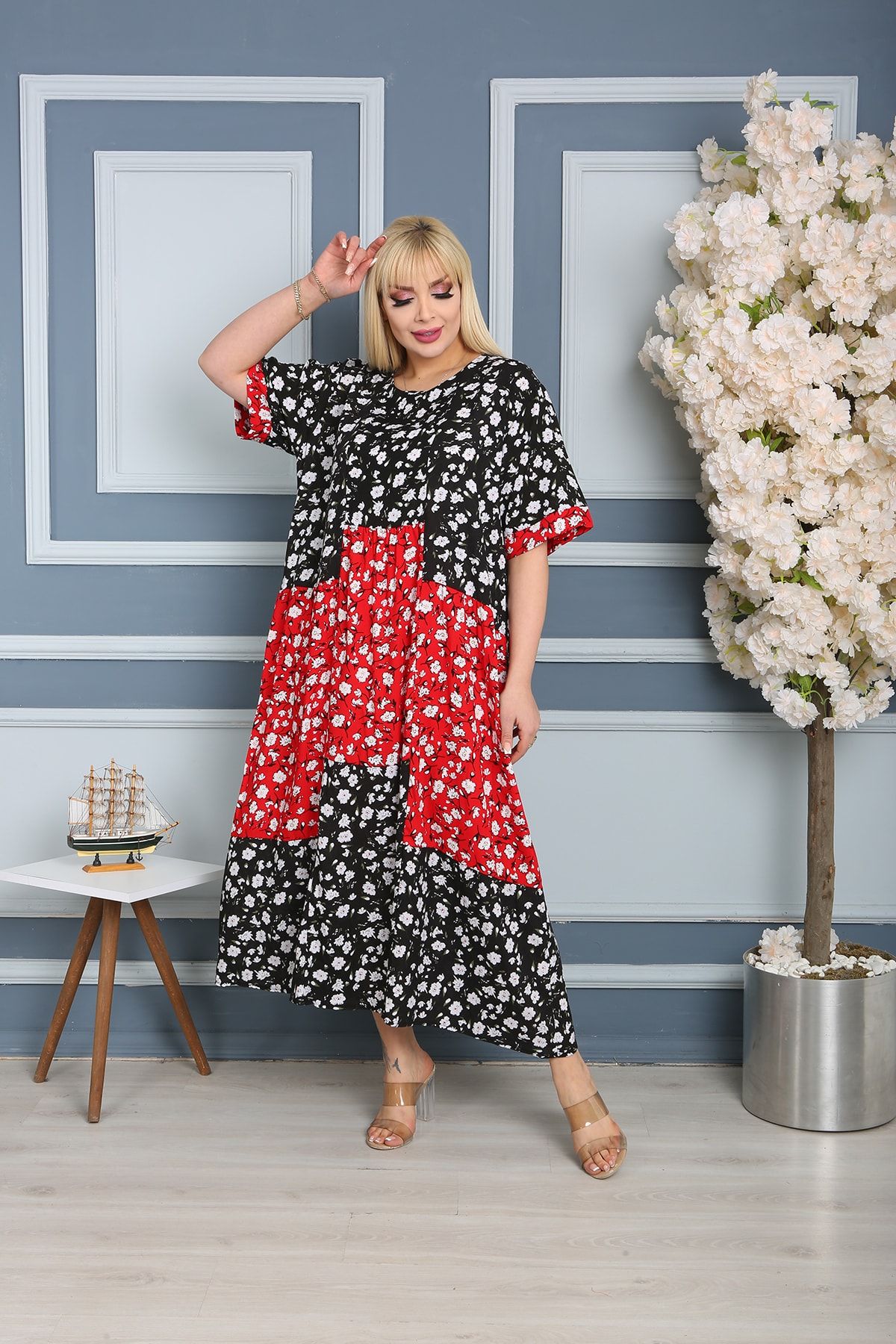 Collusion mixed print smock dress sale