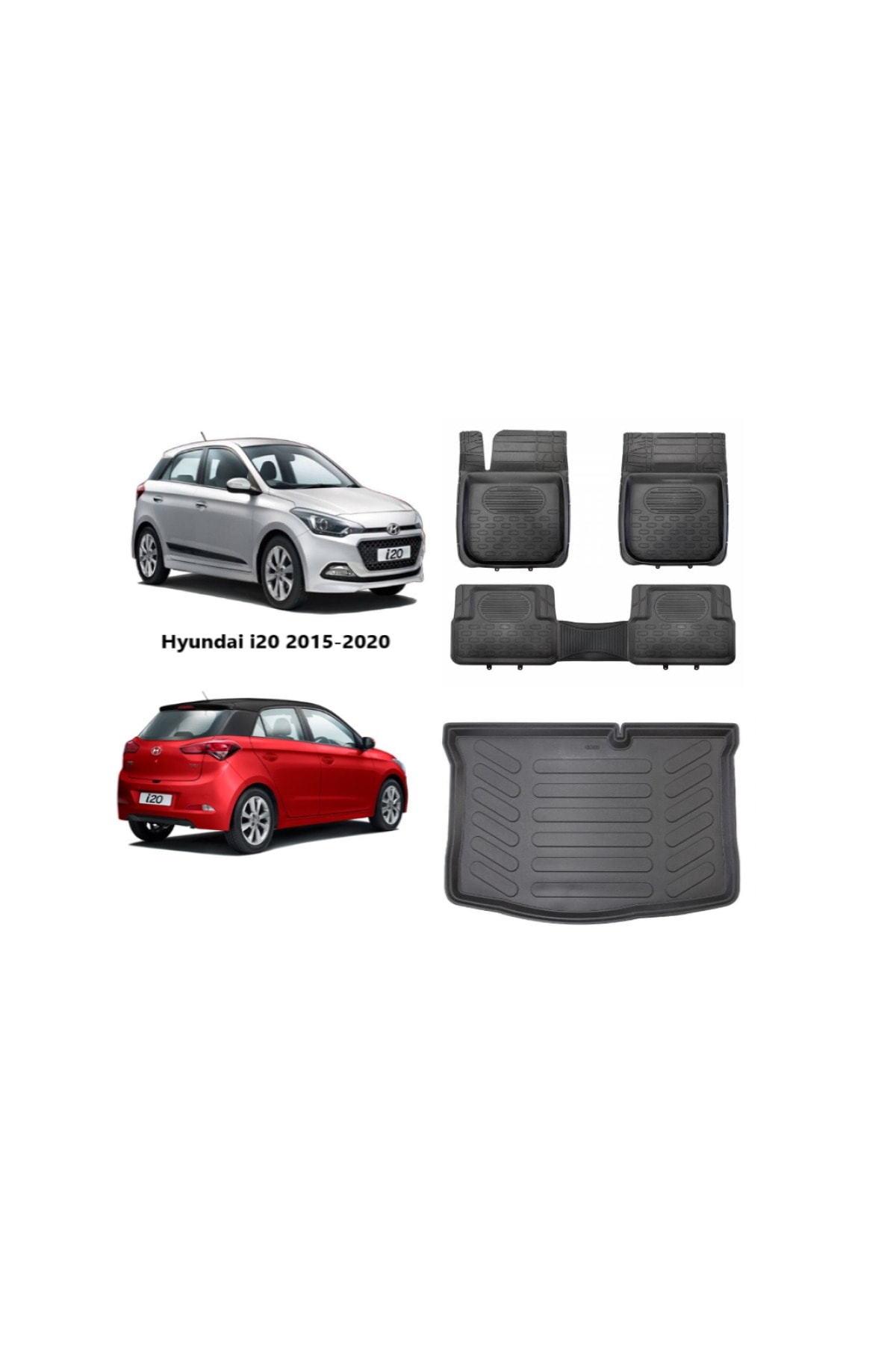 BEYSANOTO Hyundai I20 2015 Model 3d Bagaj Havuzu+3d Havuzlu Paspas Takımı