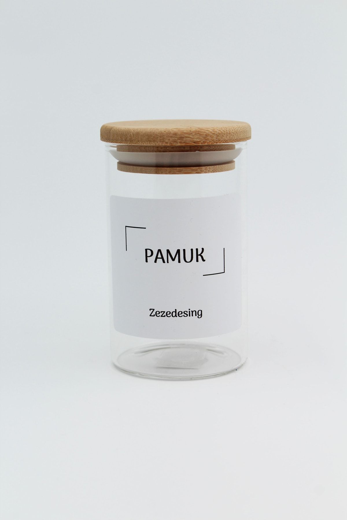 zezedesing-Καπάκι Bamboo Γυάλινο Βαμβακερό Βάζο Κουτί 250ml 4