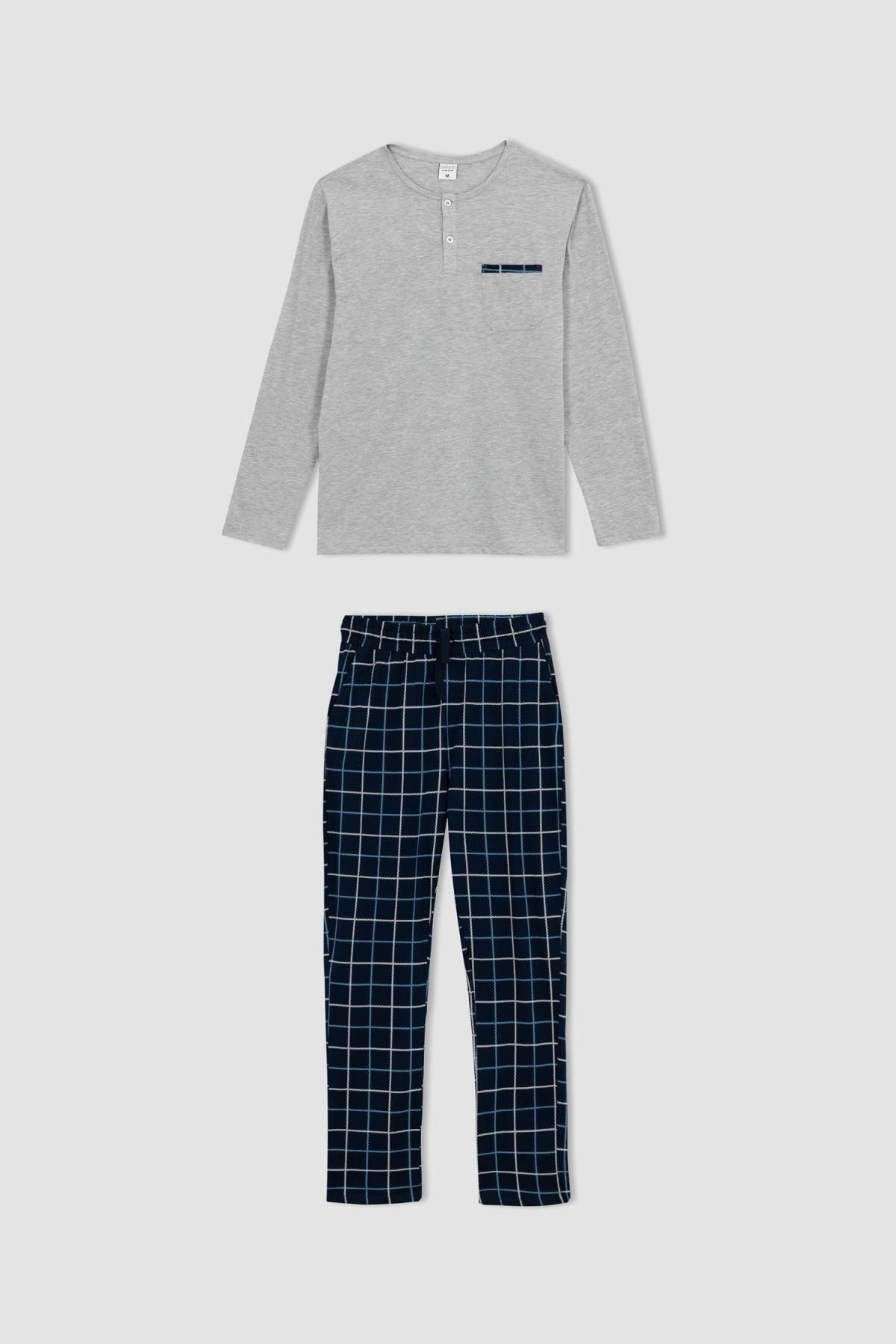 DeFacto Regular Fit Uzun Kollu Pijama Takım ZR7461