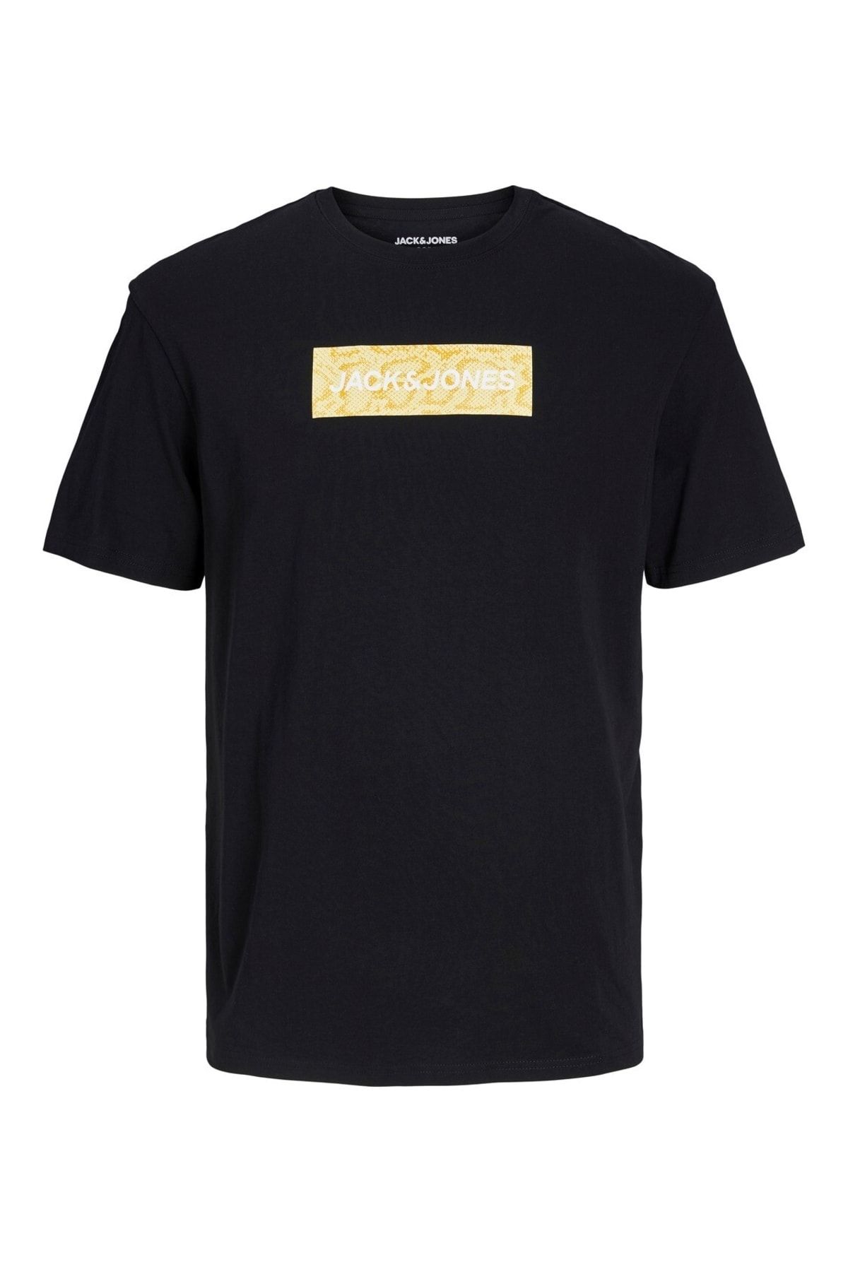 Jack & Jones تی شرت مردانه آستین کوتاه مشکی با چاپ یقه جک و جونز 12229758