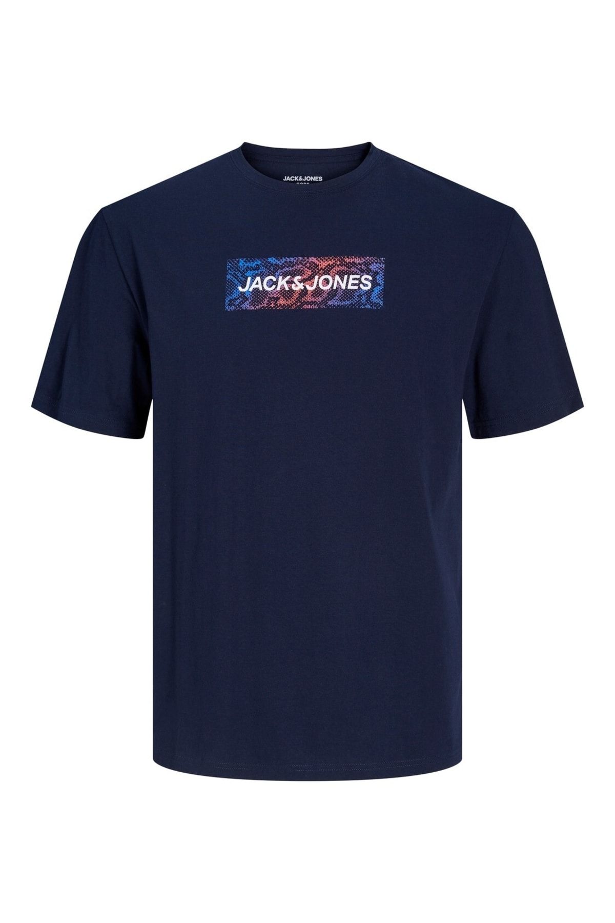 Jack & Jones تی شرت مردانه آبی سرمه ای با چاپ یقه جک و جونز 12229758
