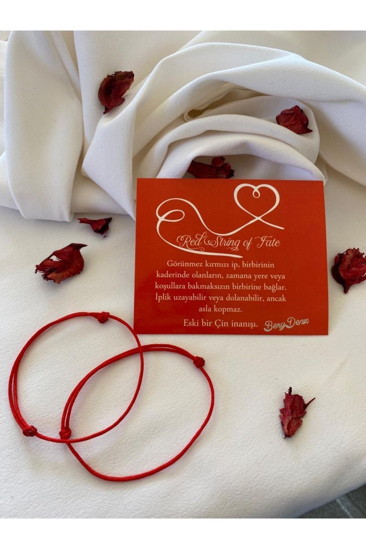 BeryDenz Red String Sevgili Bilekliği