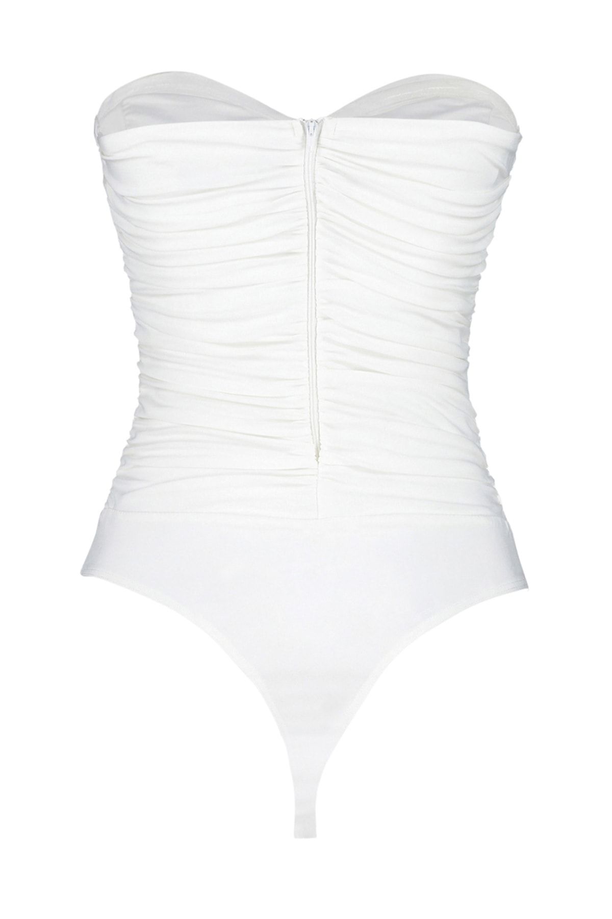 Trendyol Collection-Pletené splývavé tělo Ecru - zapínání, podšité - TPRSS23BD00027 8