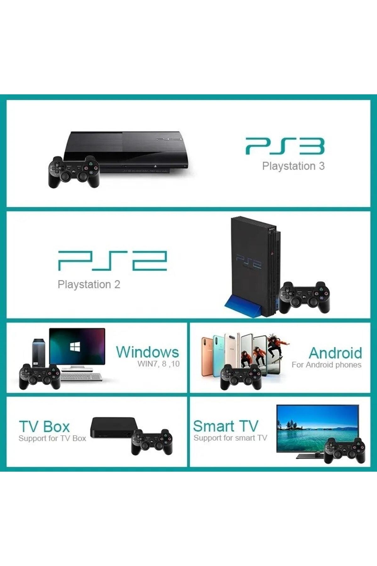 6ın1 Pc Gamepad Kablosuz Titreşimli Oyun Kolu Ps2/ps3/pc/smart Phone/tv Box Uyumlu 5