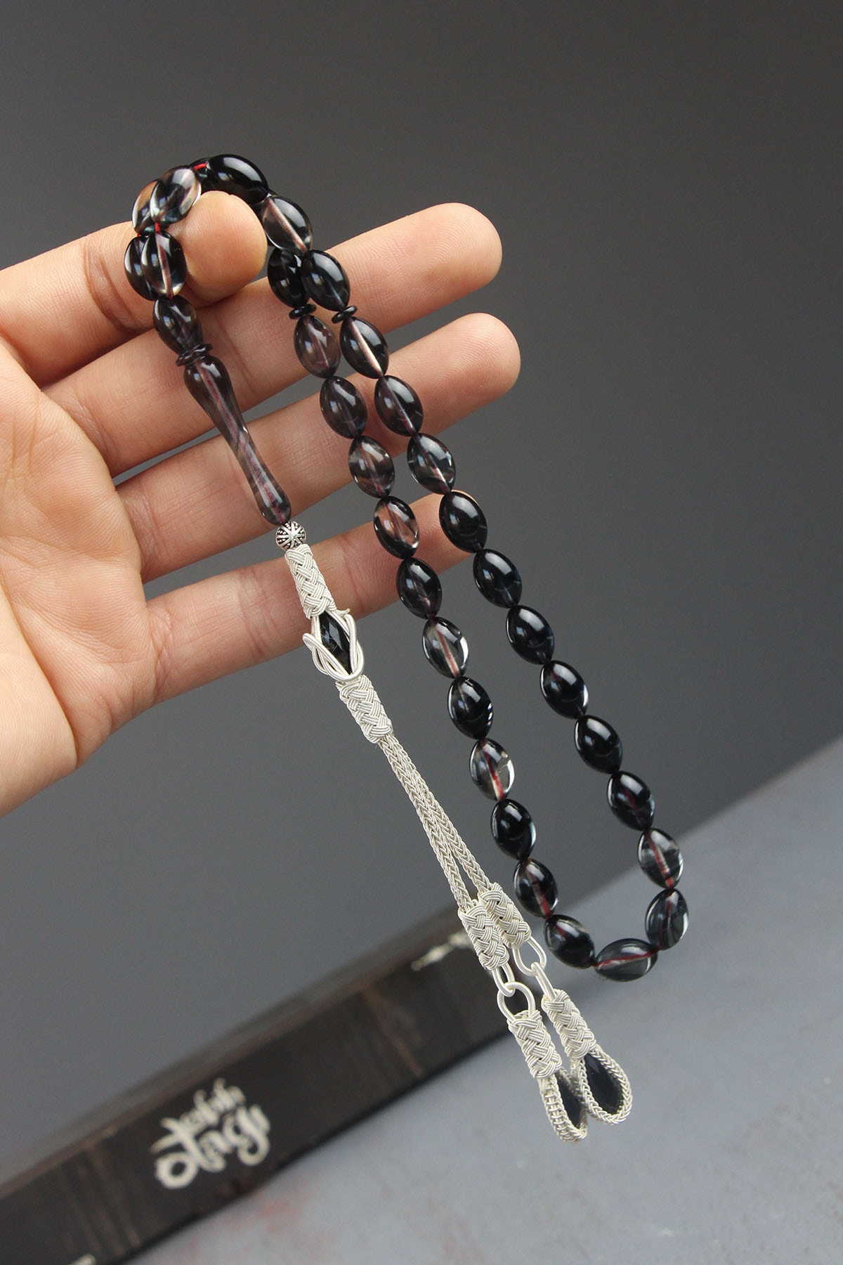 Tesbih Otağı Kazaz Püsküllü Ateş Kehribar Tesbih (sertifikalı)