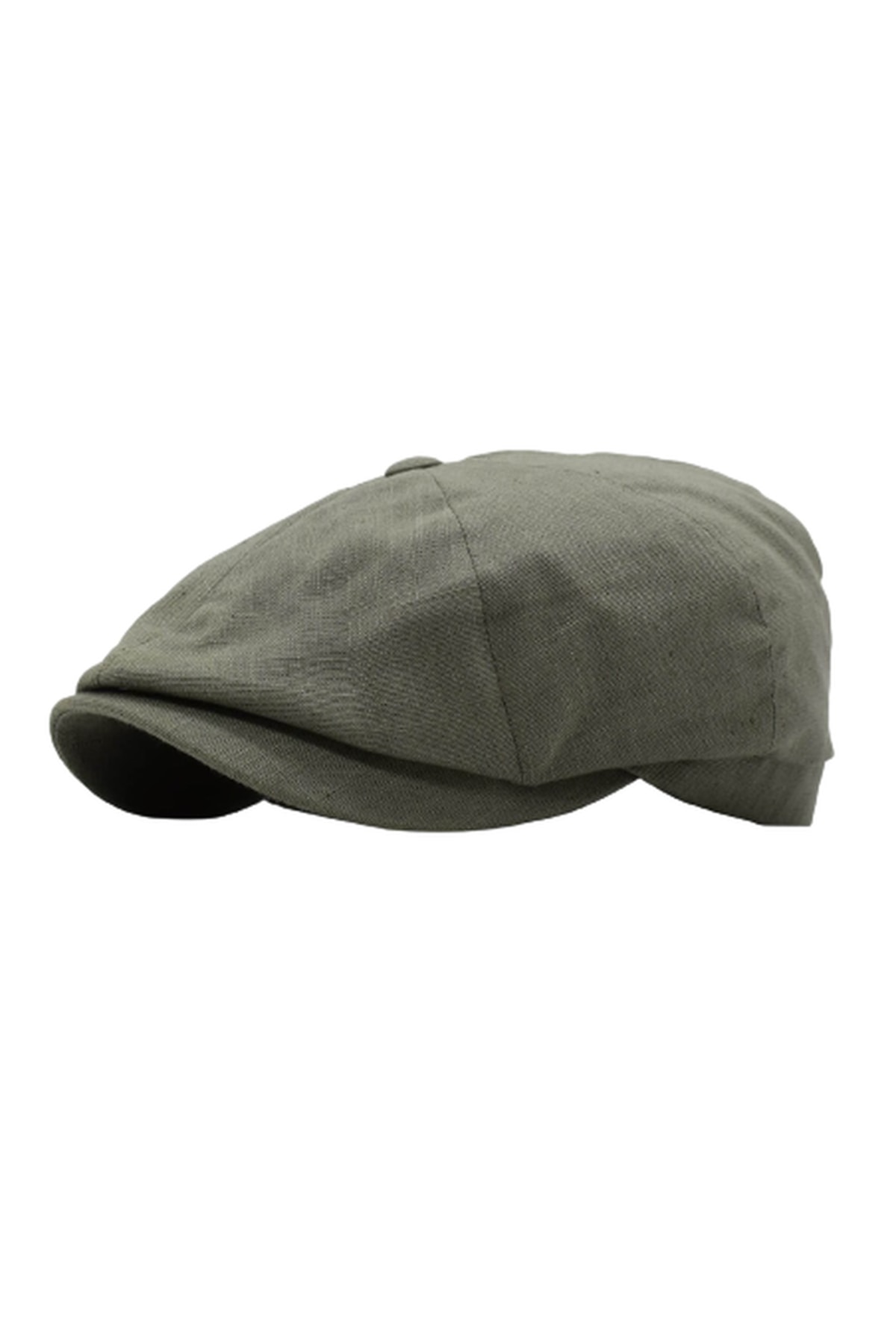 CosmoOutlet Ingiliz Stili Sekiz Parça Arkası Lastikli Yazlık Haki Şapka