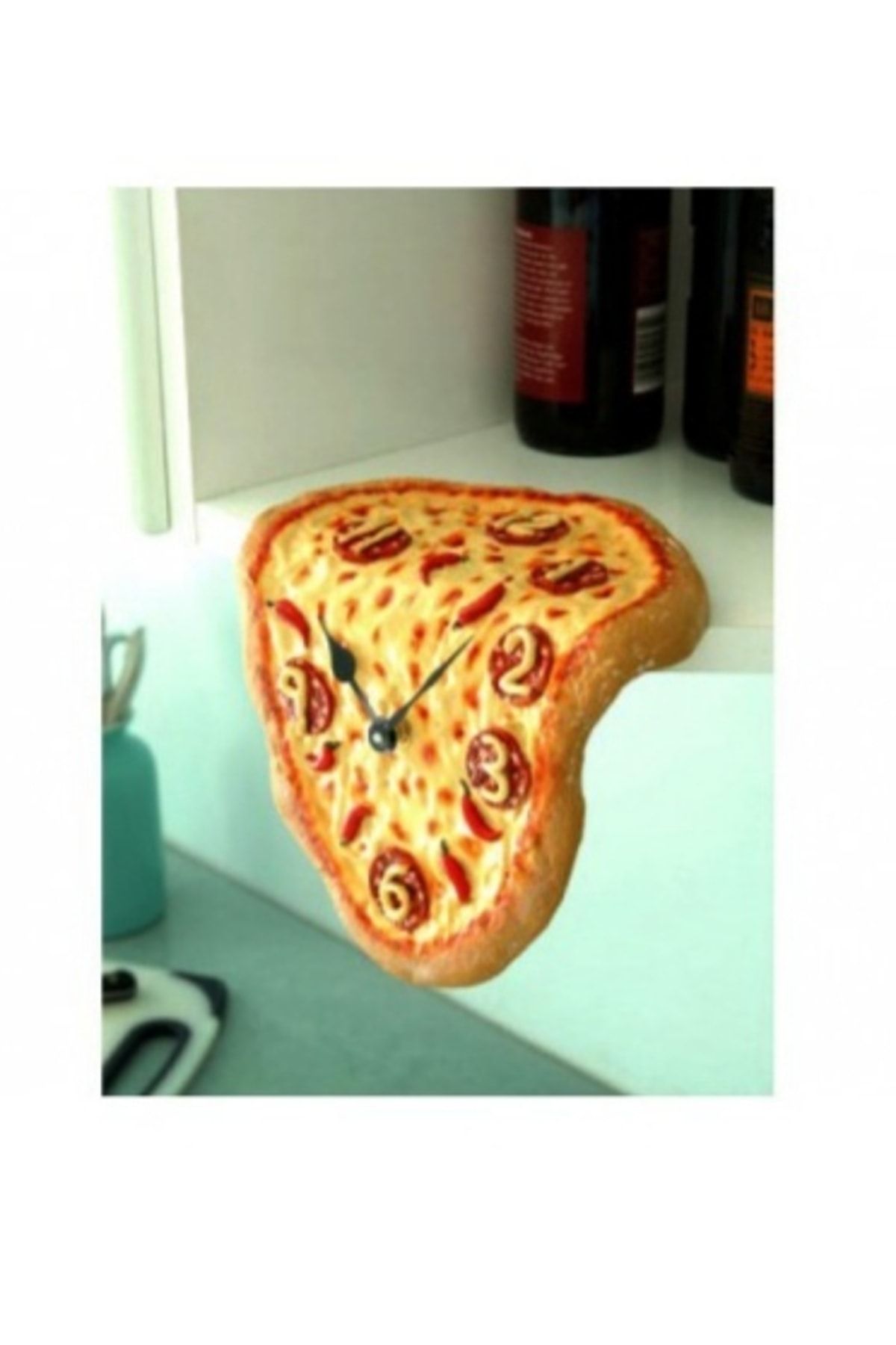 teknom Duvar Saati Eriyen Pizza Duvar Saati
