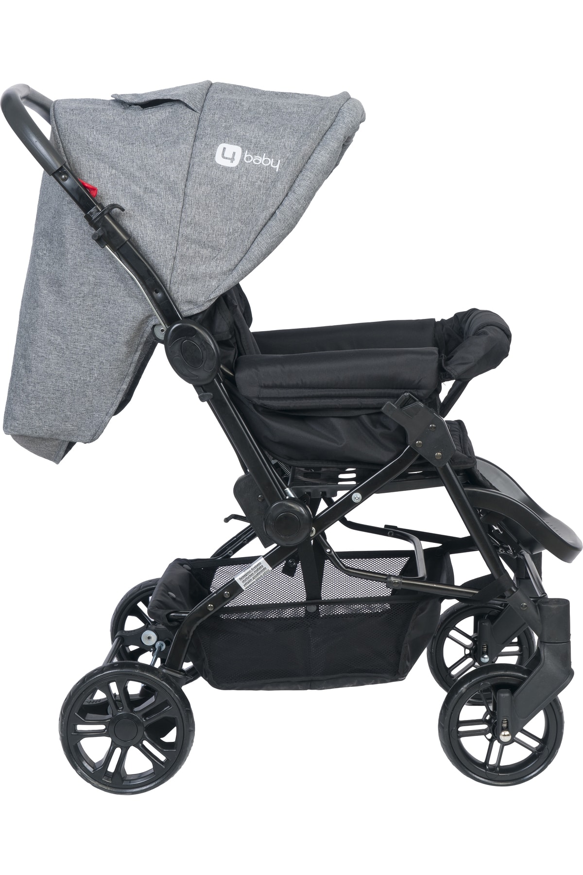 USF Travel Sistem Çift Yönlü Bebek Arabası 4 Baby - Bebek Arabası Gri Puset+Siyah Çanta NE11578