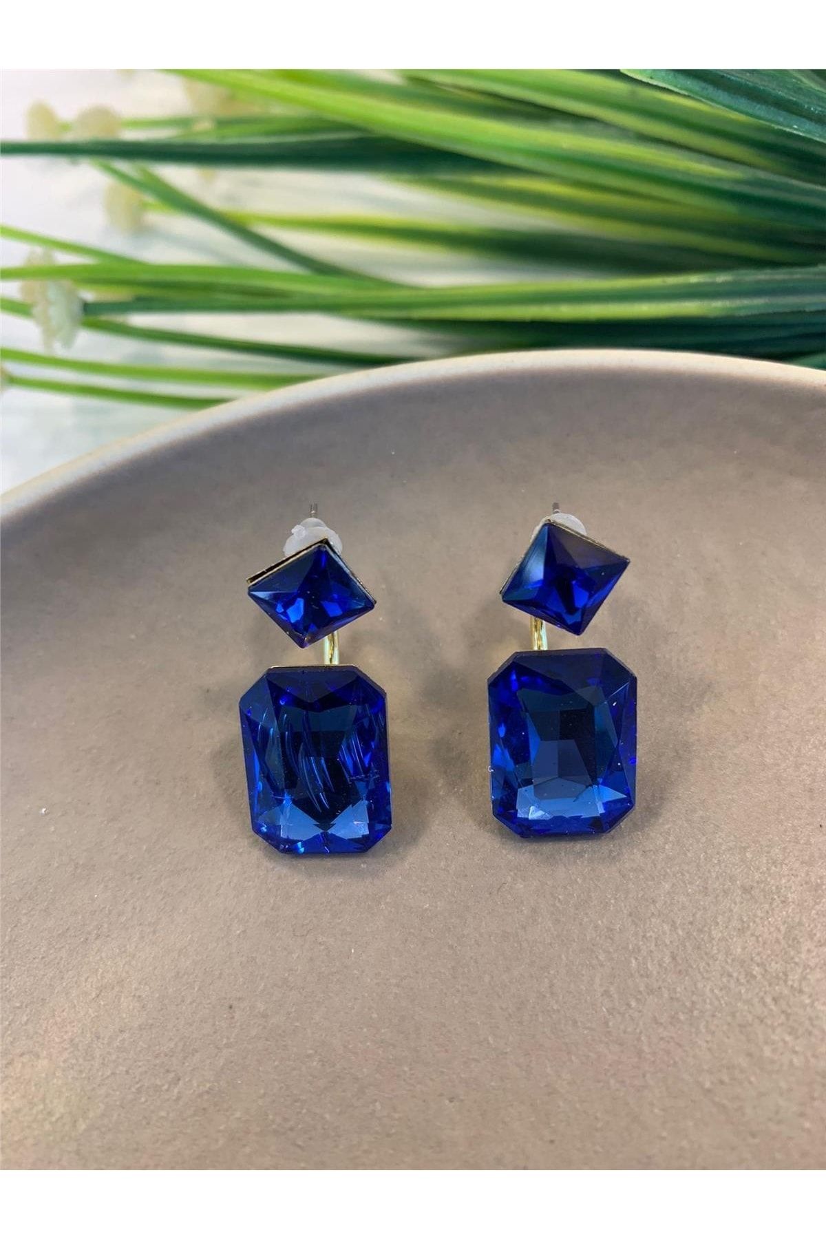 Pelin Aksesuar Saks Blue Crystal Ghost Earrings Trendyol