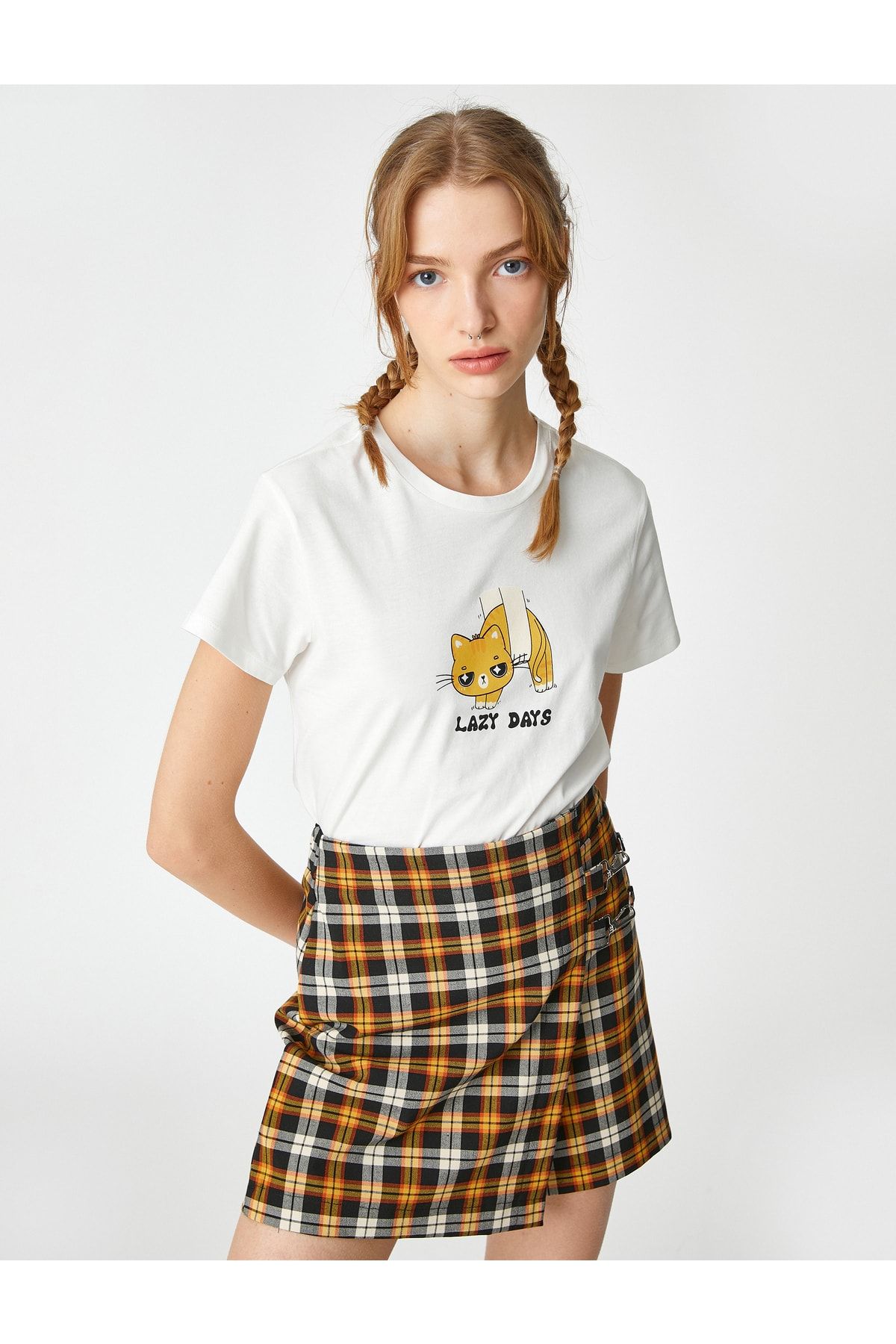 Koton T-Shirt Ecru Regular Fit