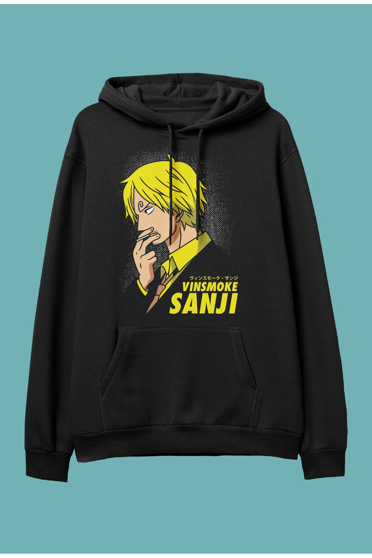 Hunors Sportswear Company Oversize One Piece Sanji Anime Character Printed Special Design Hooded Sweatshirt Hoodie