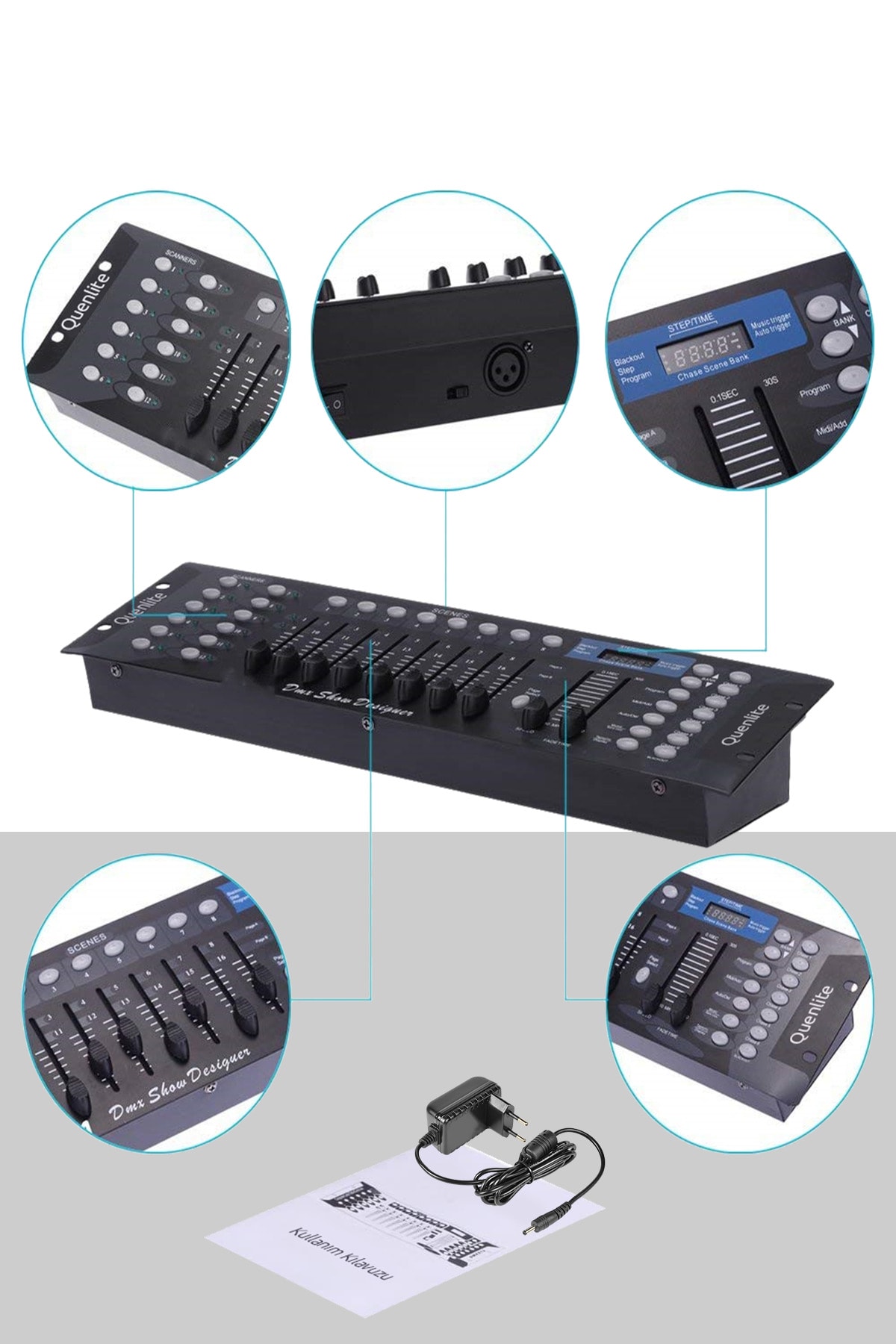 Quenlite Dmx-1 Sahne Işık Kontrol Mikseri Masası Dmx512 192 Kanal