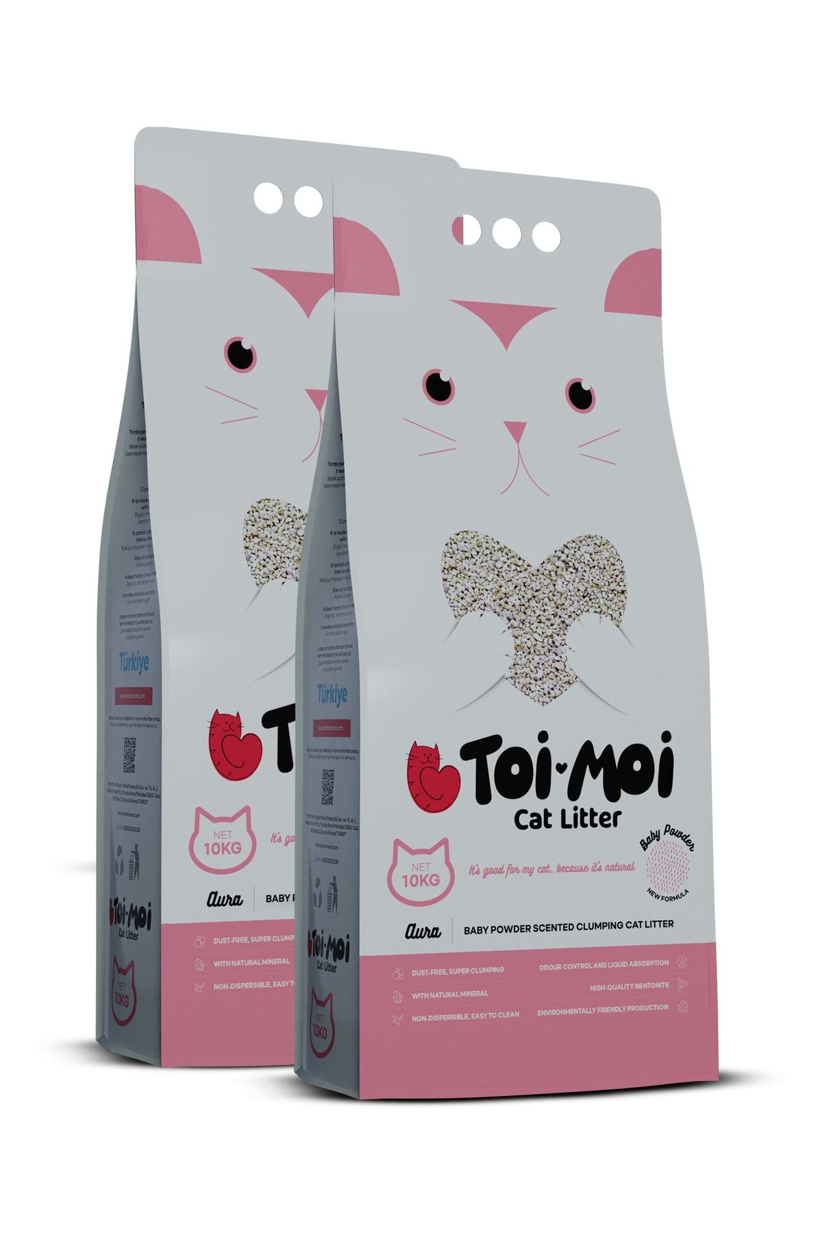 Toi Moi Natura Kokusuz Gri Sodyum Bentonit Kedi Kumu 10 Kg X 2 Adet