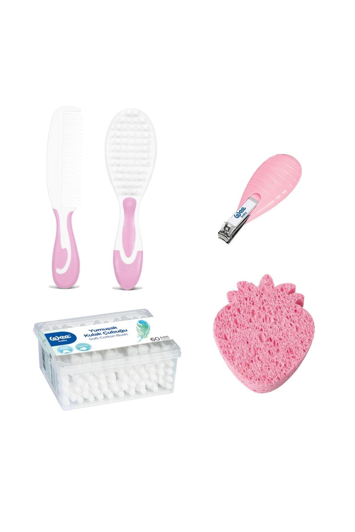 Wee Baby Banyo Bakım Seti - Pembe (4'lü Set)