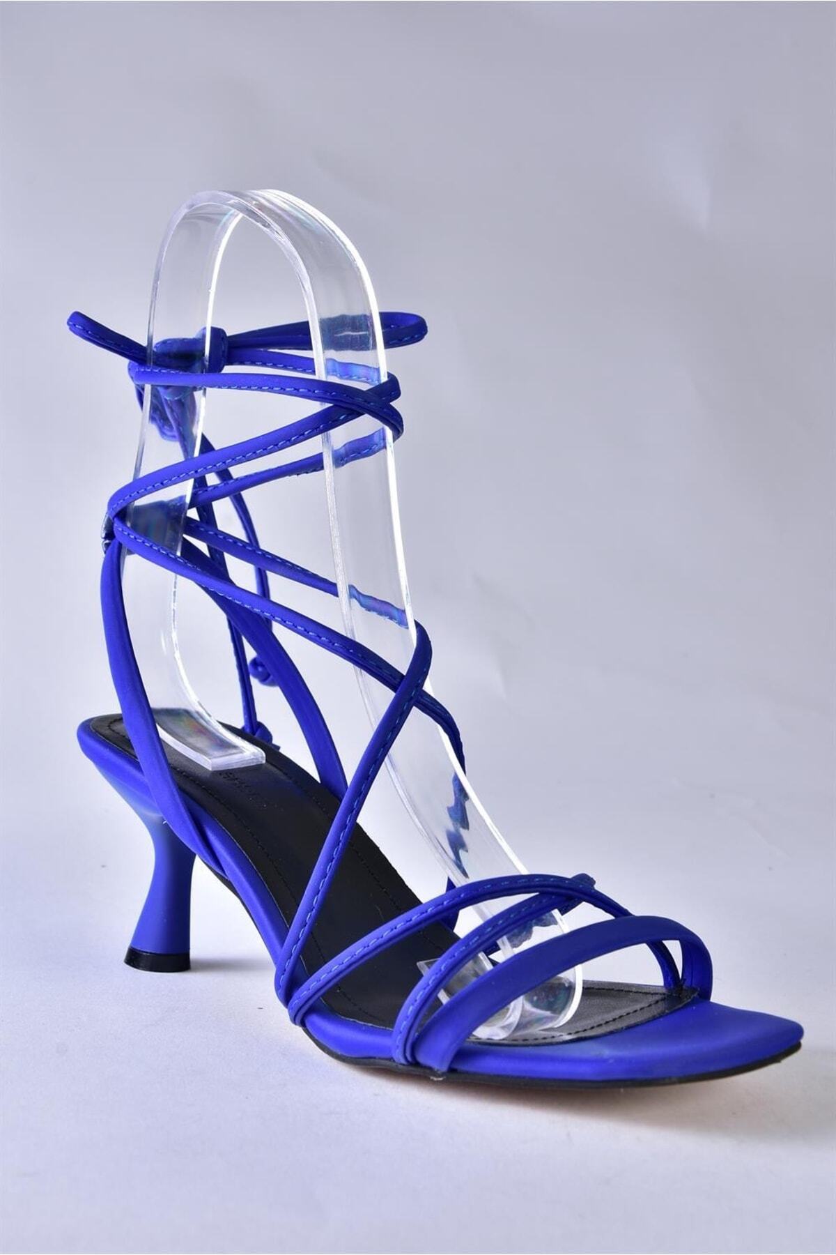 Fox Shoes-P404202309 Saks Blaue Knöchelriemen-Damenschuhe mit Absatz 6