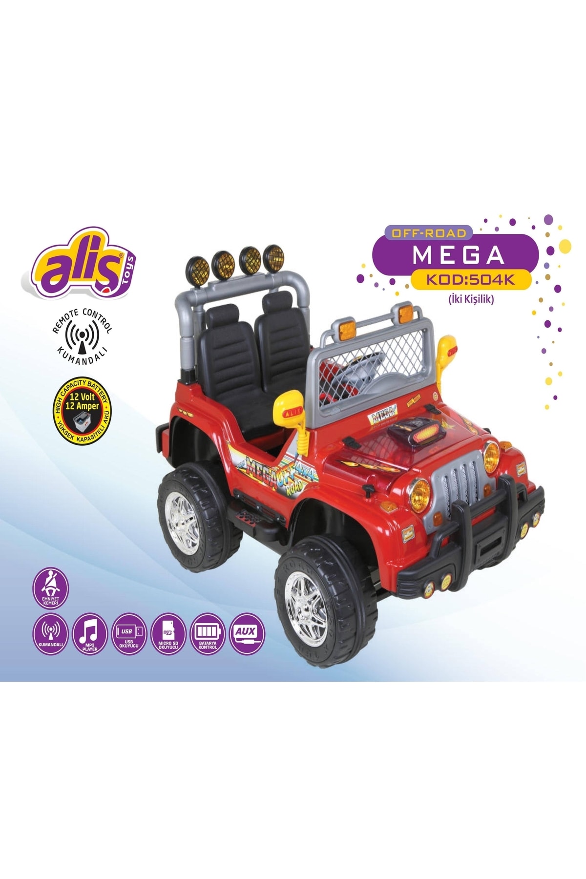 Alis Aliş 504-k Kumandalı Mega Jeep (iki Kişilik)