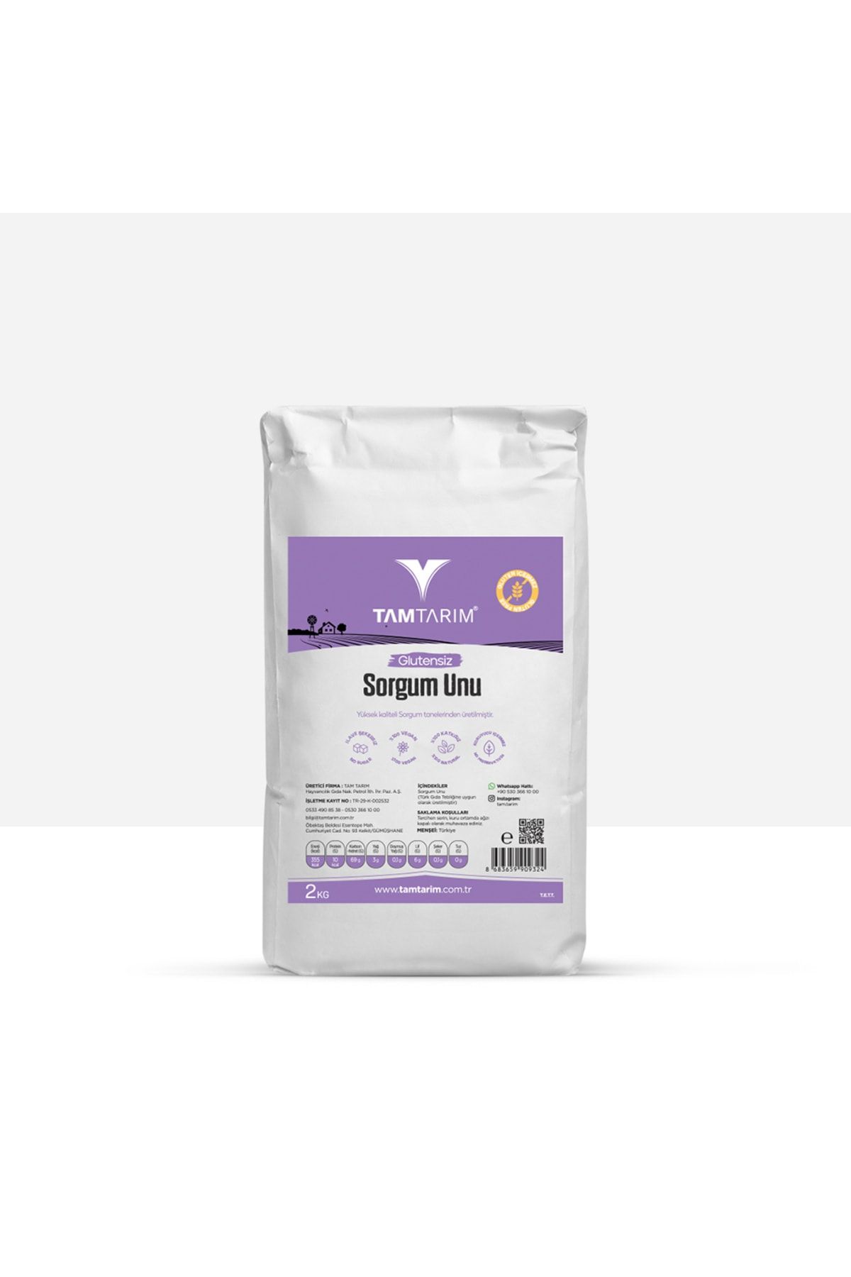 Tam Tarım (glutensiz) Sorgum Unu 2 Kg