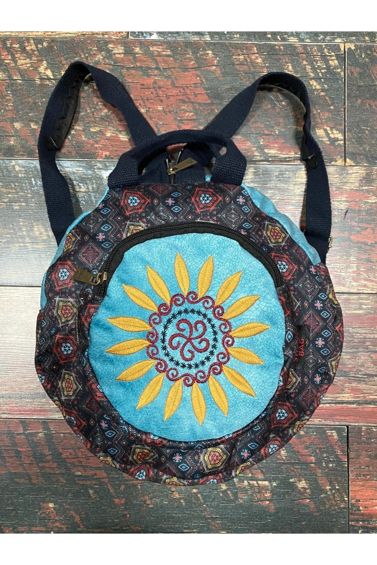 Street Bag Fargin Ethnic Authentic Patterned Round Backpack