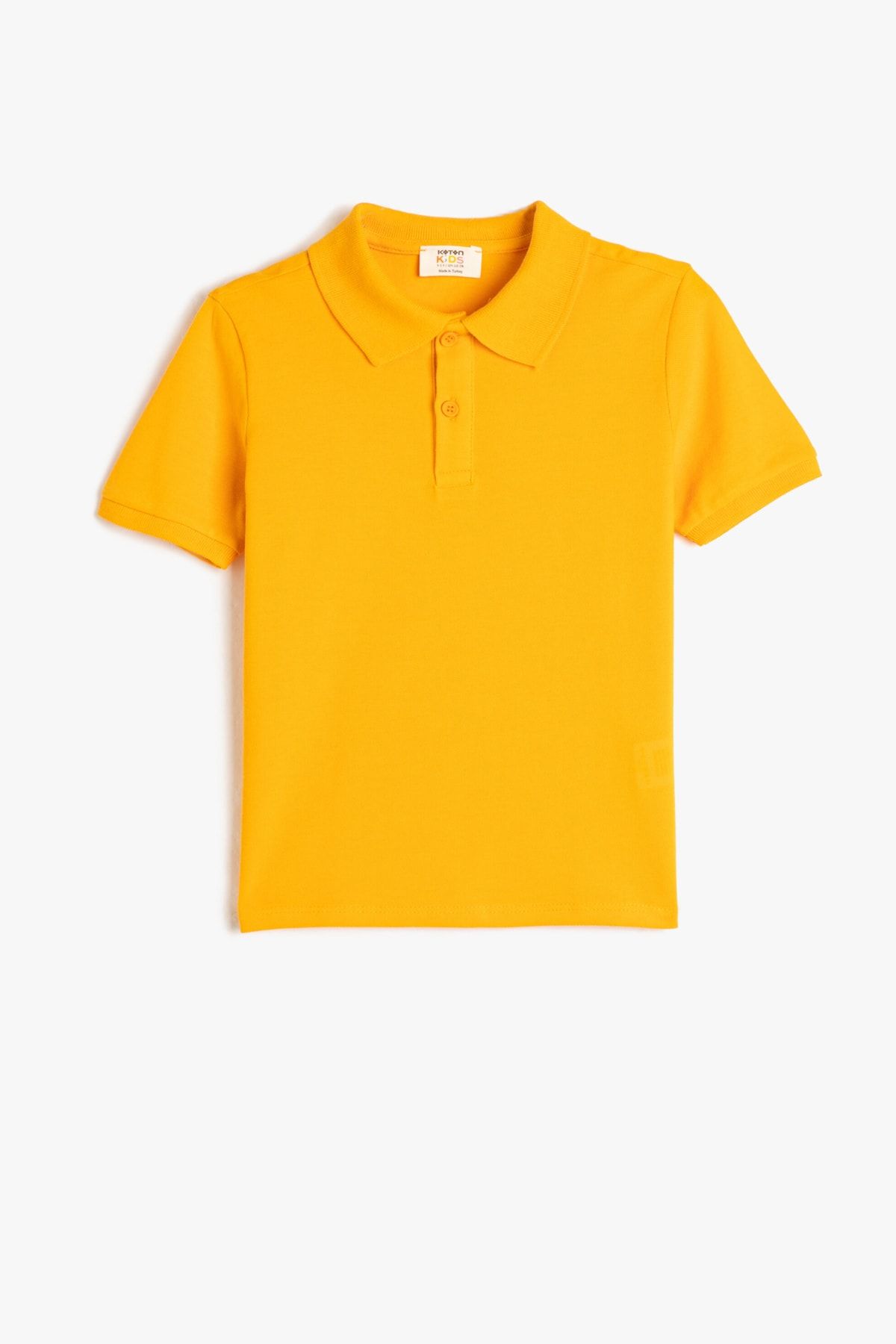 تی شرت یقه پولو آستین کوتاه زرد پسرانه کوتون Koton