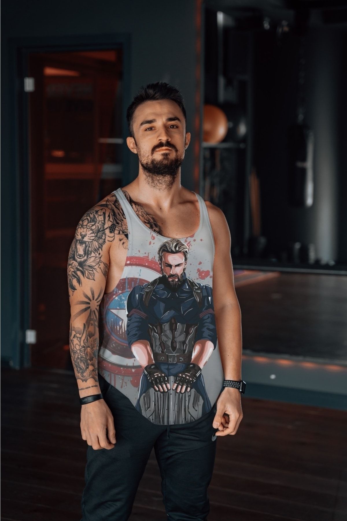 Captain america sleeveless top t shirt