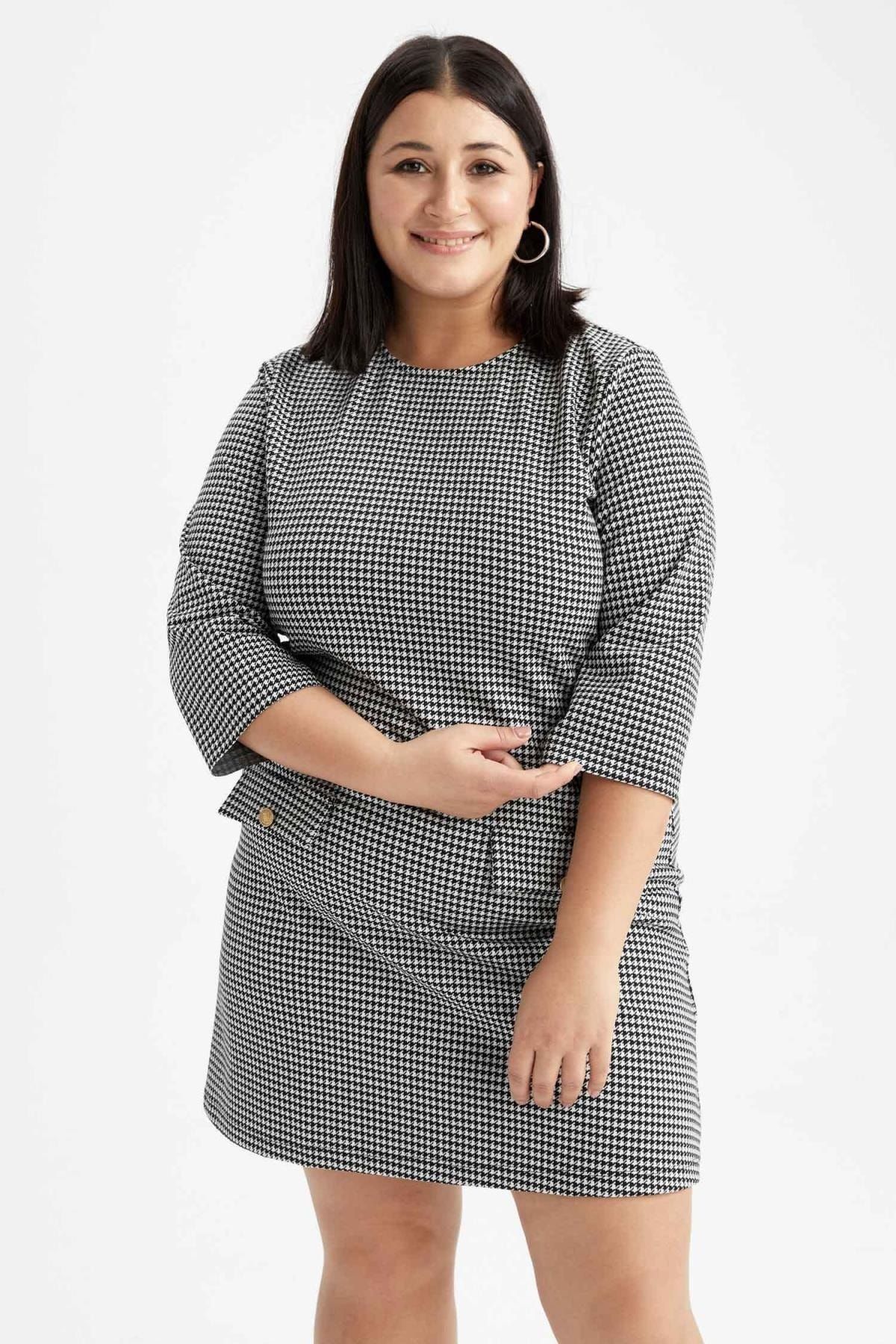 DeFacto Kleid Ecru A-Linie