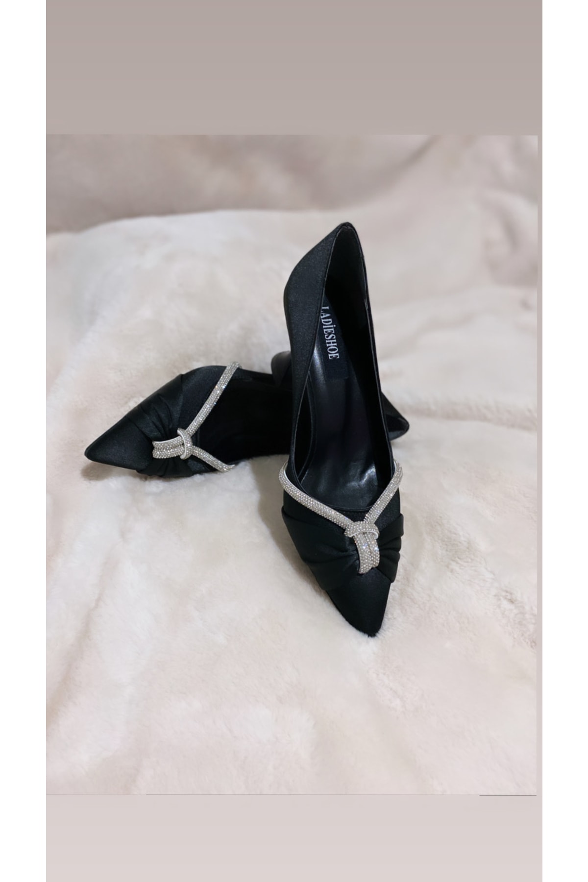 Pleated Stone Banded Evening Shoes for Women