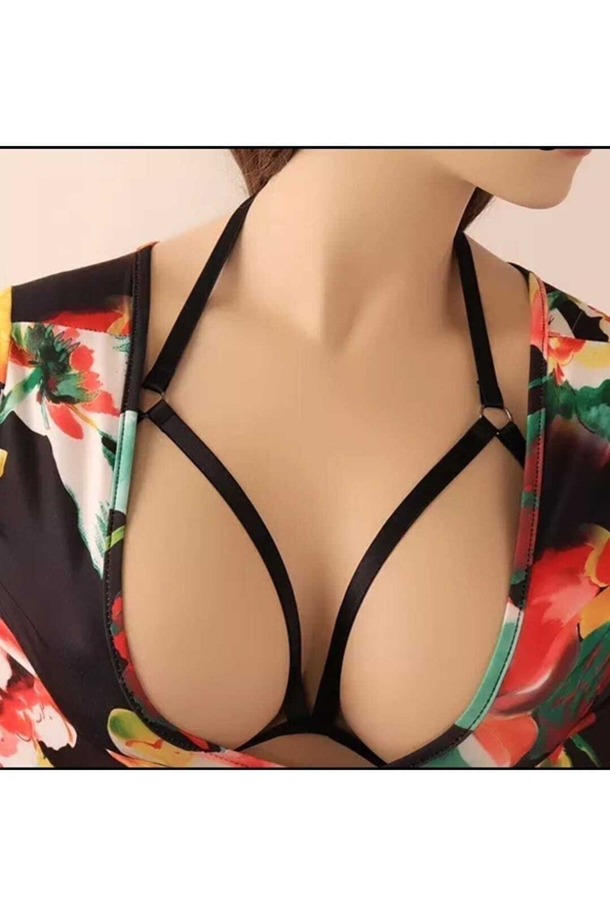 Vanesis Kadın Büyük Beden Siyah Seksi Vücut Aksesuarı