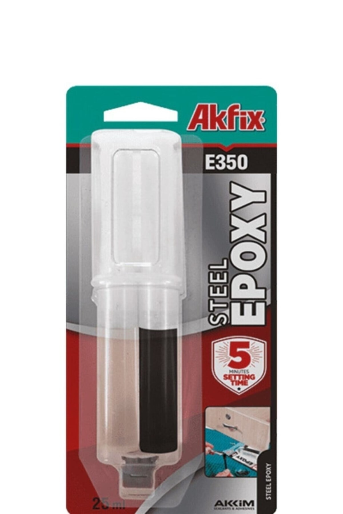 Akfix E350 Epoksi Hızlı Çelik Yapıştırıcı 25 Ml