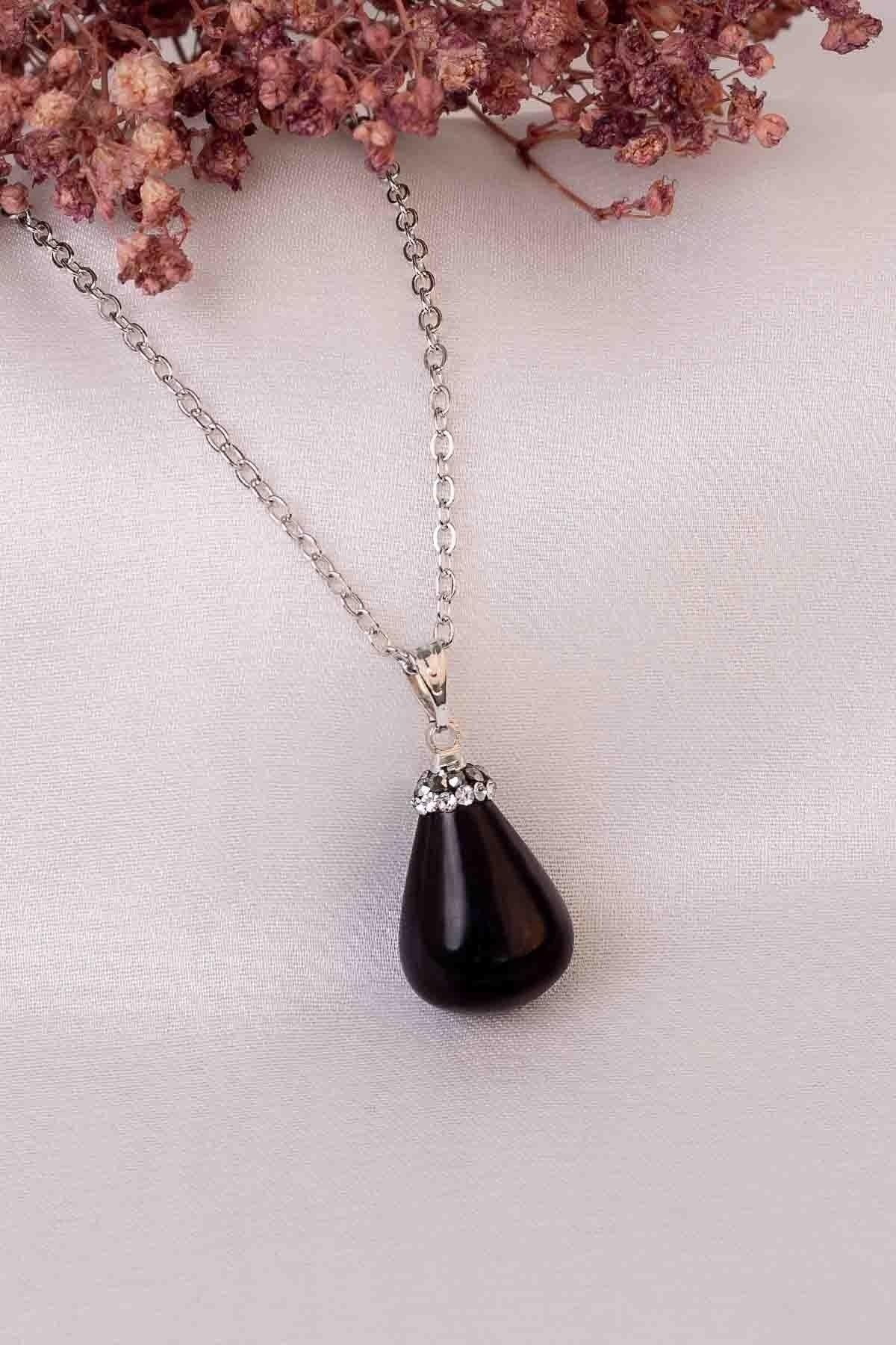 D nya Do al Ta Necklace Black Natural Stone Trendyol