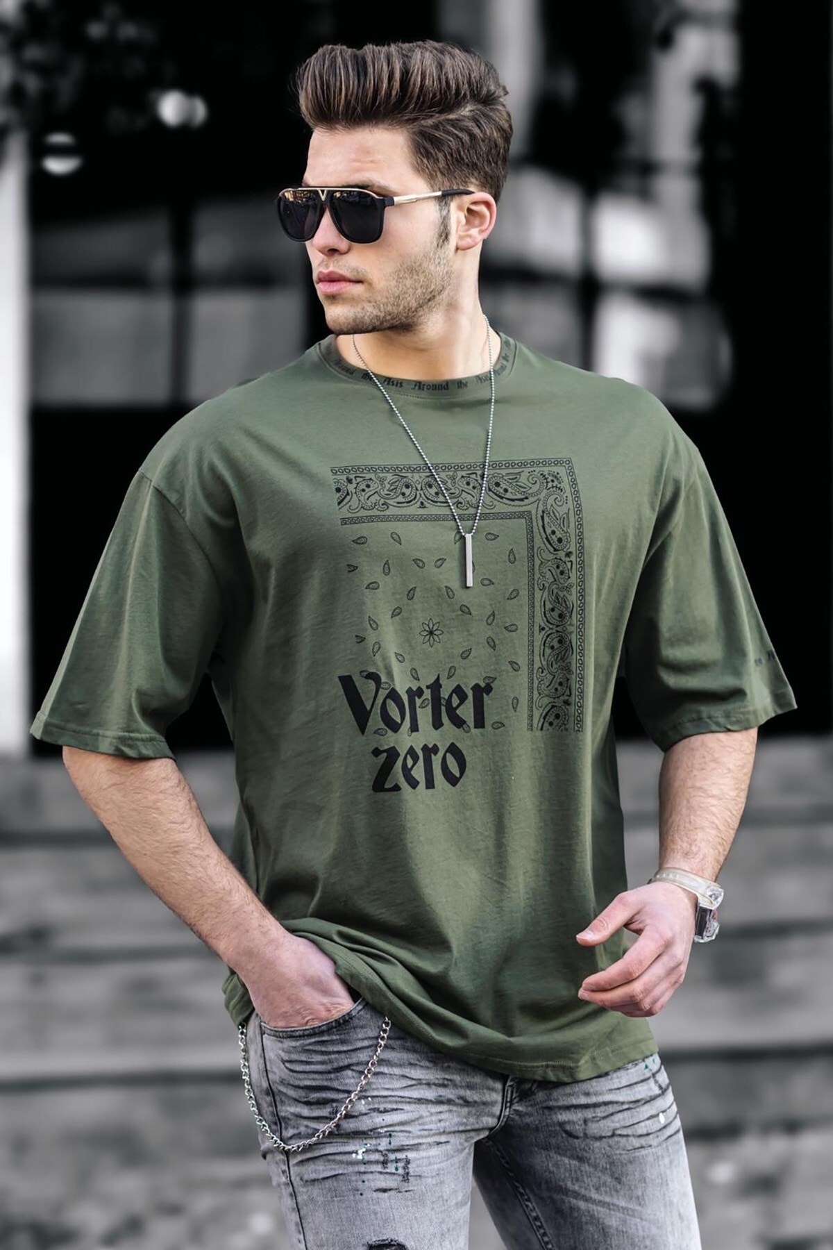 Madmext T-Shirt Khaki Regular Fit