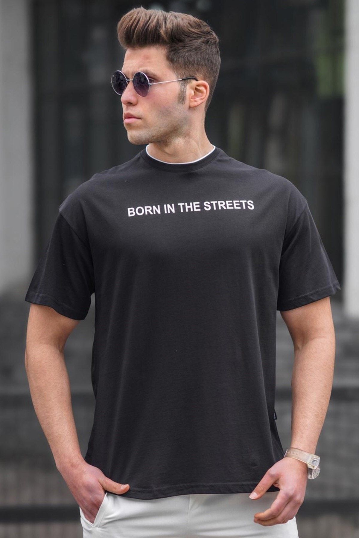 Madmext T-Shirt Schwarz Regular Fit