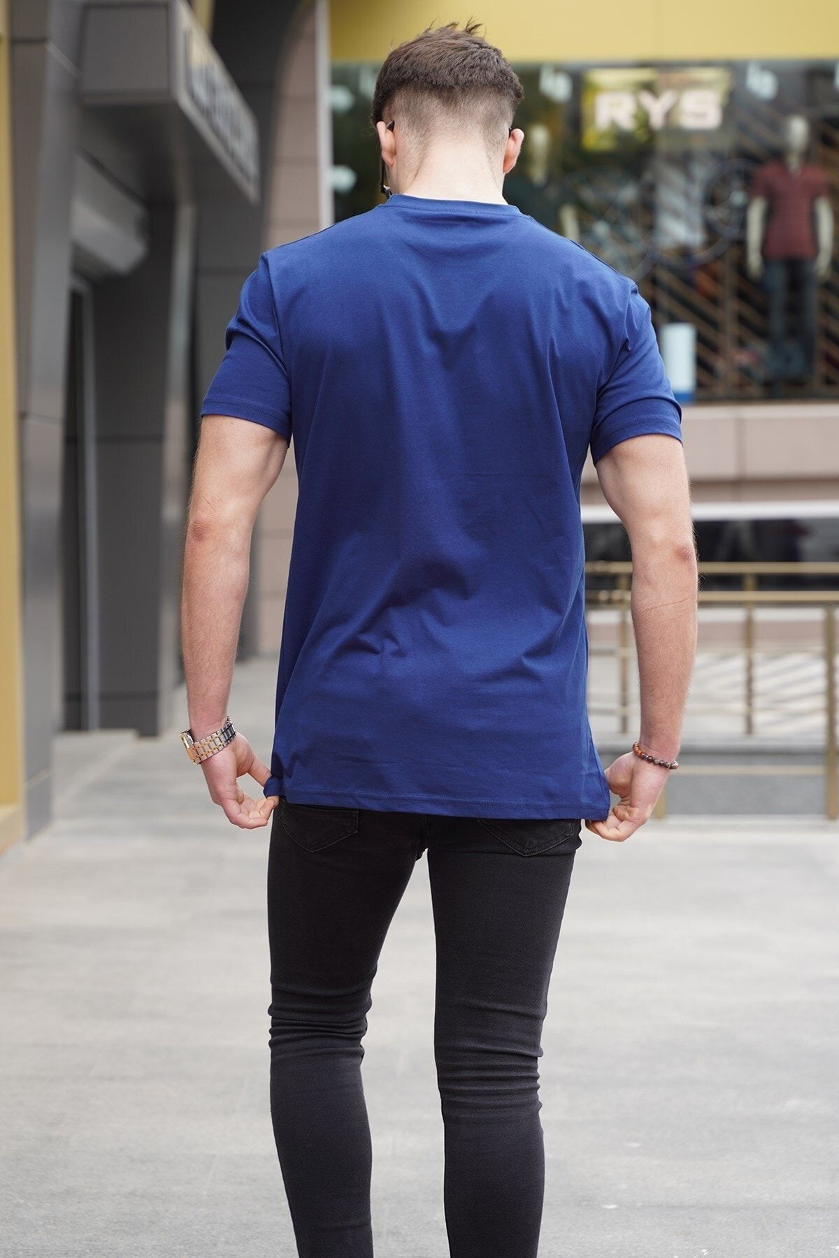 Madmext T-Shirt Dunkelblau Regular Fit